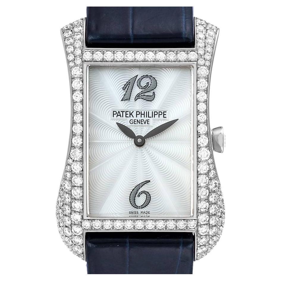 Patek Philippe Gondolo 18k White Gold MOP Diamond Ladies Watch 4972