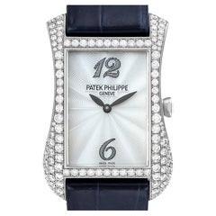 Patek Philippe Gondolo 18k White Gold MOP Diamond Ladies Watch 4972