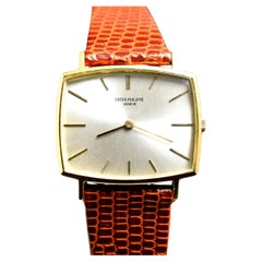 Patek Philippe Gondolo 18K Gelbgold Silber Zifferblatt 3527 mit Box und Papier, 1966er Jahre