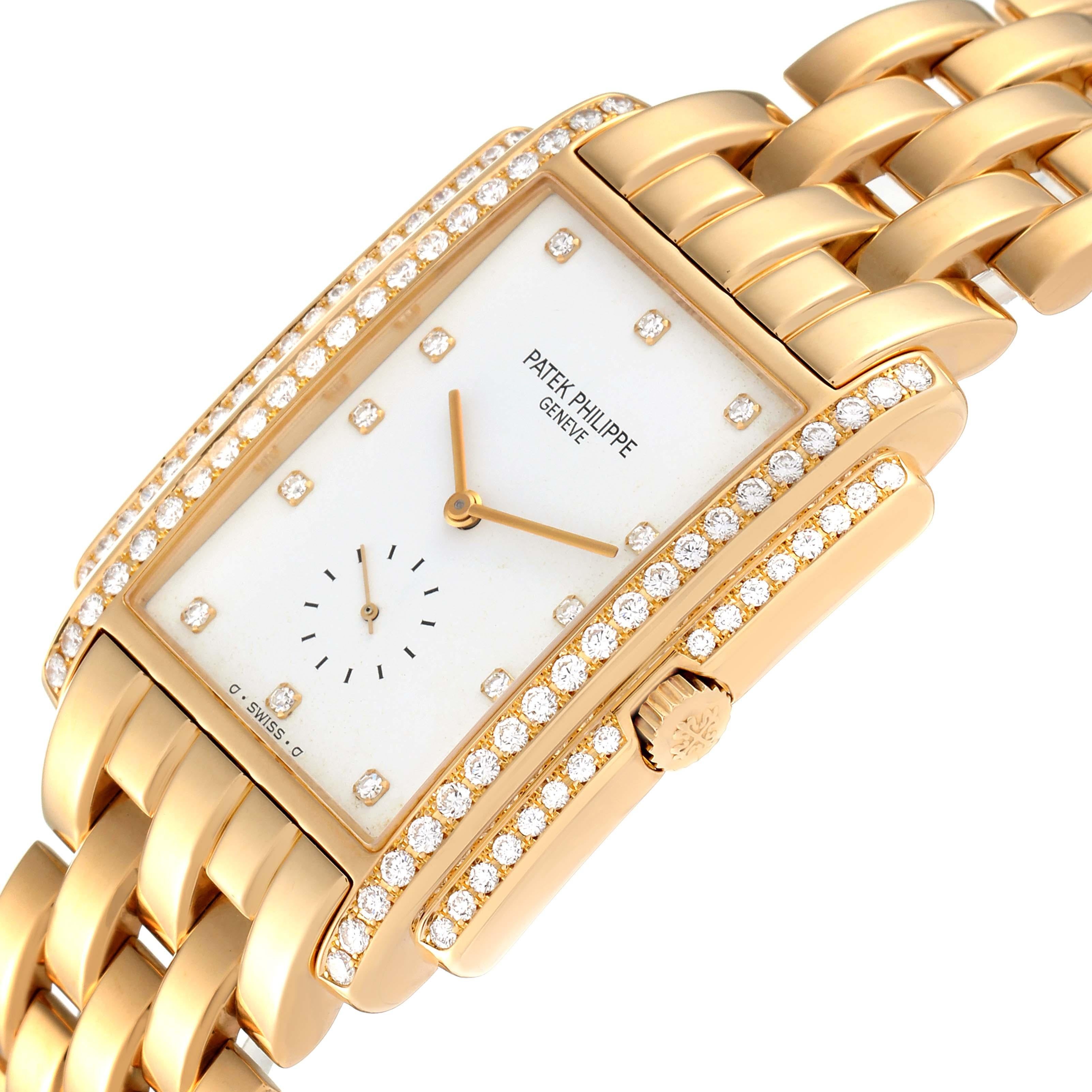 Patek Philippe Gondolo 18k Yellow Gold White Dial Diamond Mens Watch 5025 1