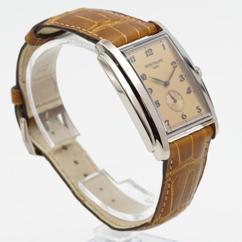 Patek Philippe Gondolo 5124G-001 18K White Gold B&P Manual Wind In Good Condition In Carmel, IN