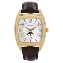 Used Patek Philippe Gondolo Calendrio 18K Yellow Gold Silver Dial Mens Watc 5135J-001