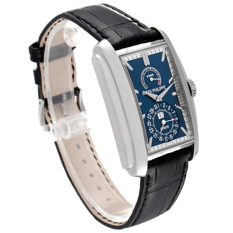 Patek Philippe Gondolo Day Date White Gold Blue Dial Mens Watch 5200 ...