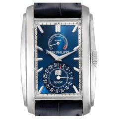 Used Patek Philippe Gondolo Day Date White Gold Blue Dial Mens Watch 5200