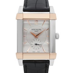 Patek Philippe Gondolo Platinum 18k Rose Gold Silver Dial Hand Wind Watch 5111PR