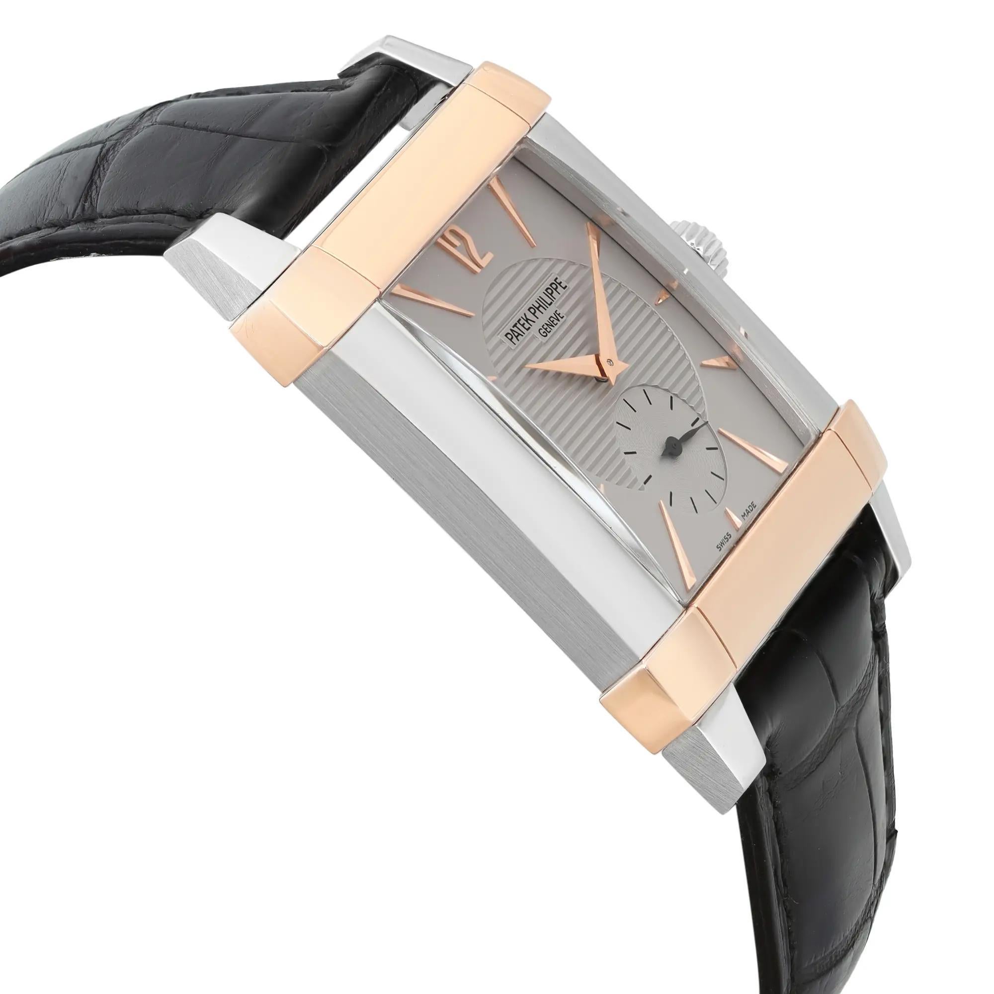 Men's Patek Philippe Gondolo Platinum 18k Rose Gold Silver Dial Hand Wind Watch 5111PR For Sale