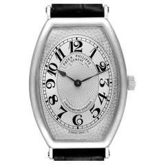 Used Patek Philippe Gondolo Platinum Black Strap Mens Watch 5098