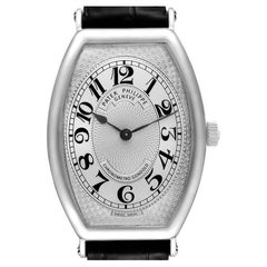 Patek Philippe Gondolo Platinum Black Strap Mens Watch 5098