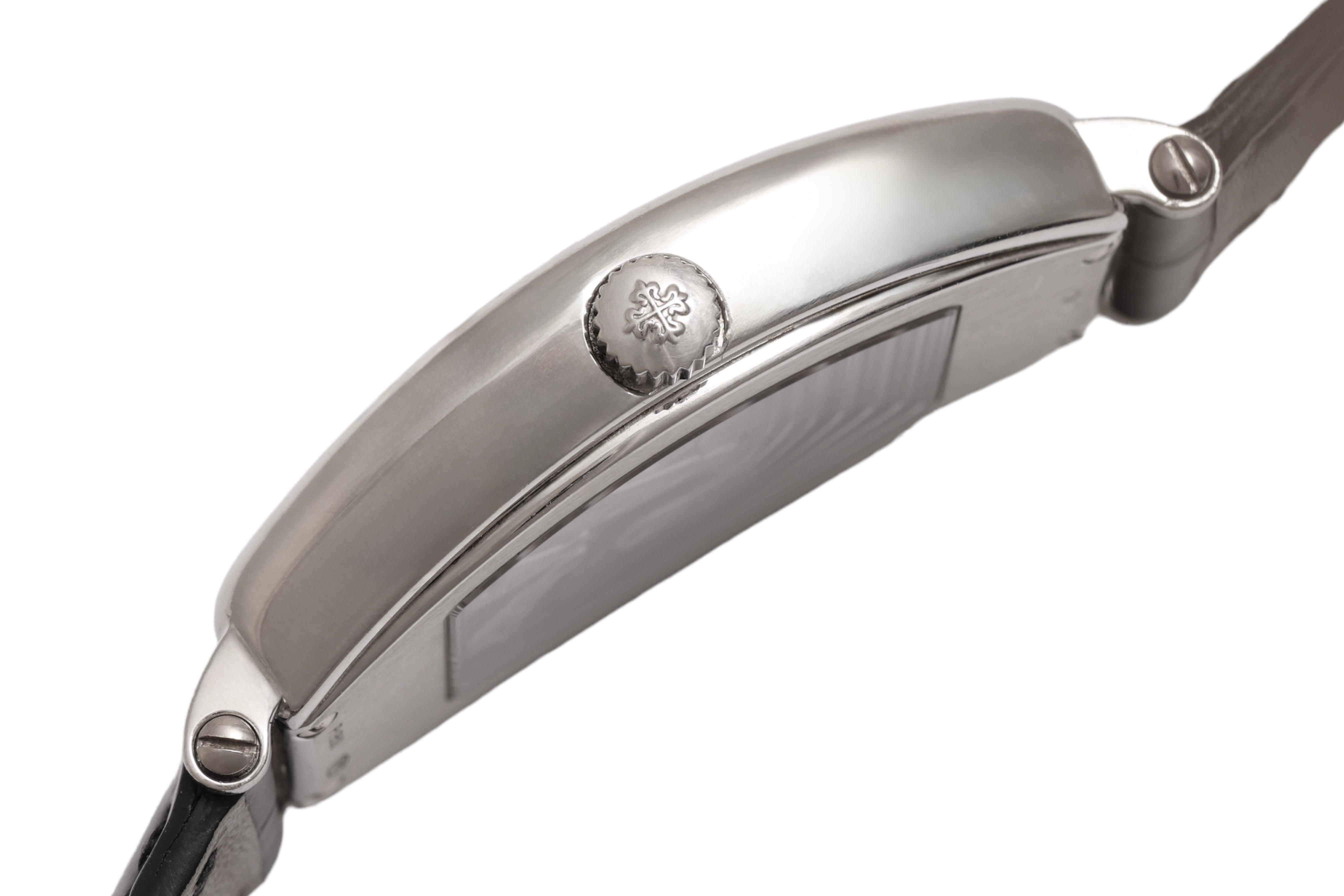Patek Philippe Gondolo, platino, meccanico, scatola e documenti completi, ref. 5098P in vendita 2