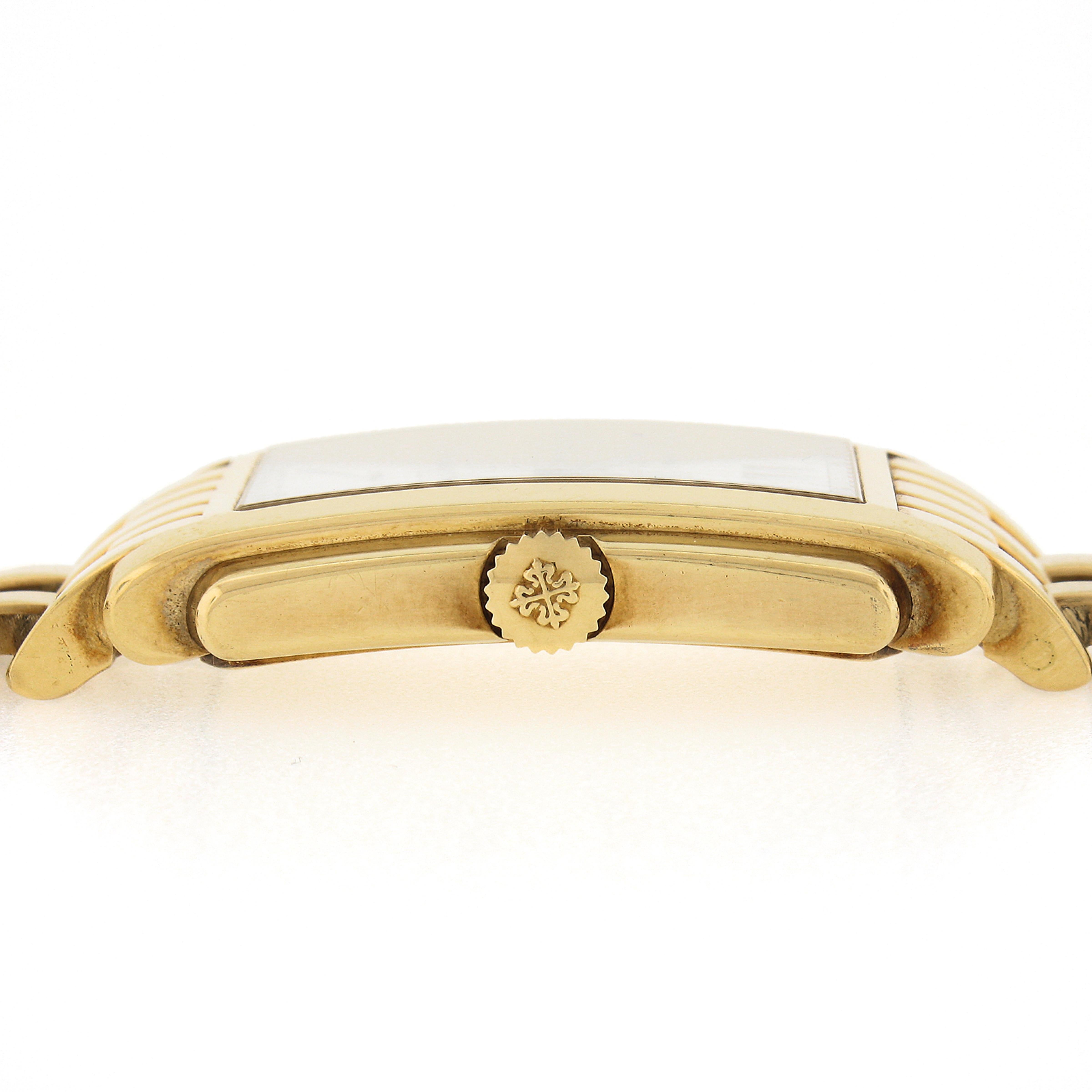 Women's or Men's Patek Philippe Gondolo Rectangular 18k Yellow Gold Watch Ref 5024/1 Ca 2000