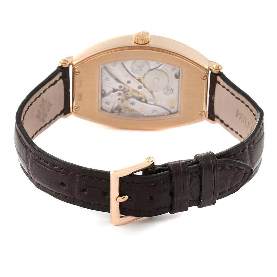 Patek Philippe Gondolo Rose Gold Brown Strap Mens Watch 5098 Papers 2