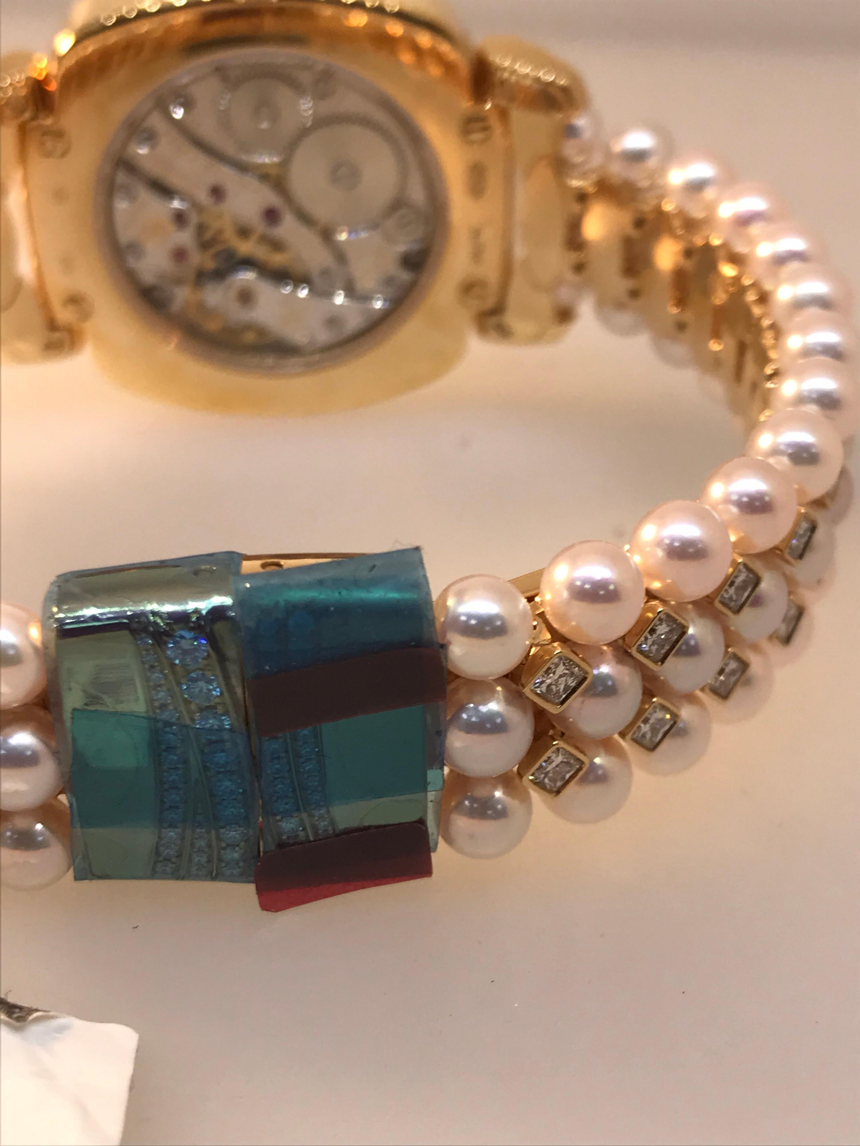 Patek Philippe Gondolo Rose Gold Diamond Pearl Bracelet Ladies Watch 7042/100R 2