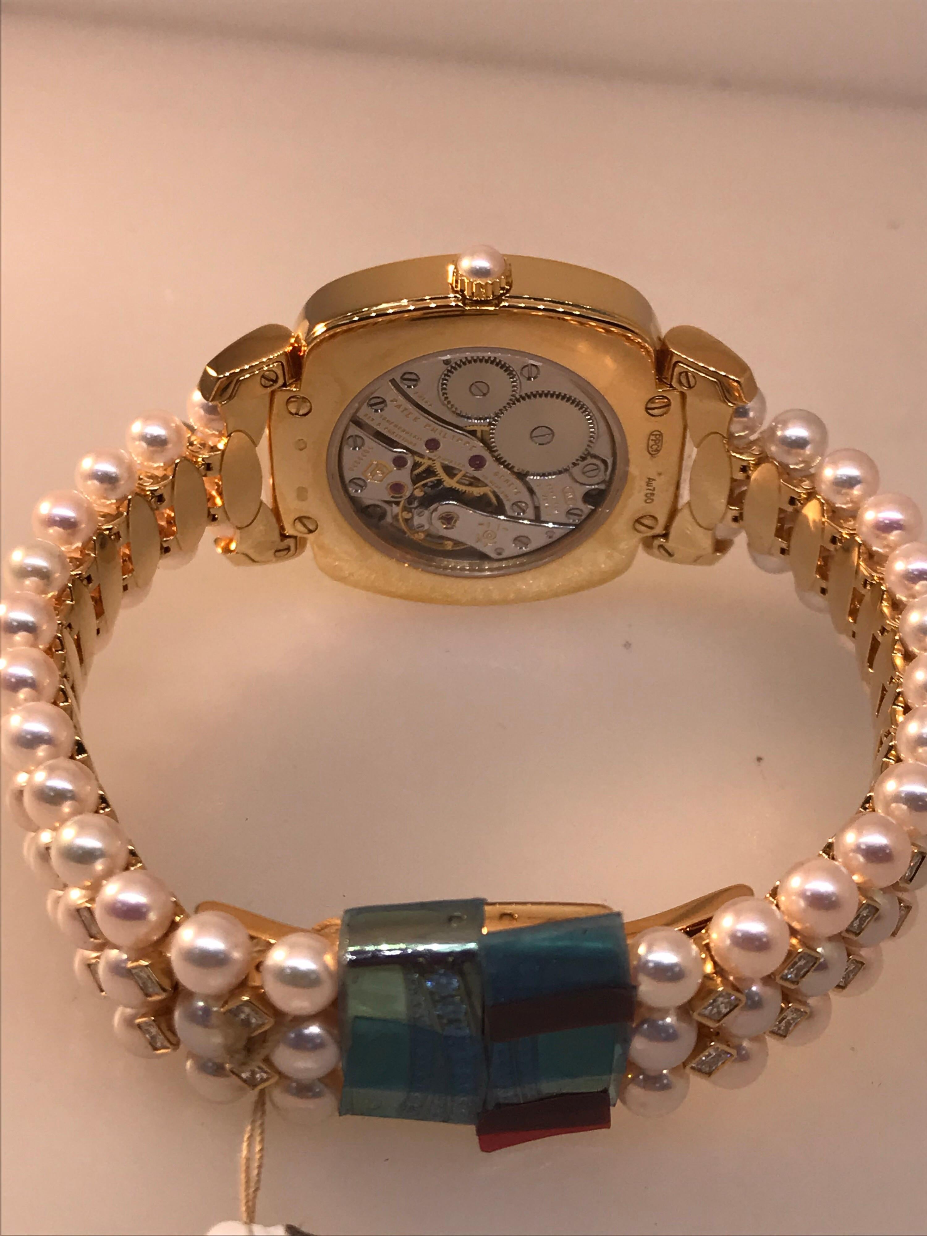 Patek Philippe Gondolo Rose Gold Diamond Pearl Bracelet Ladies Watch 7042/100R 3