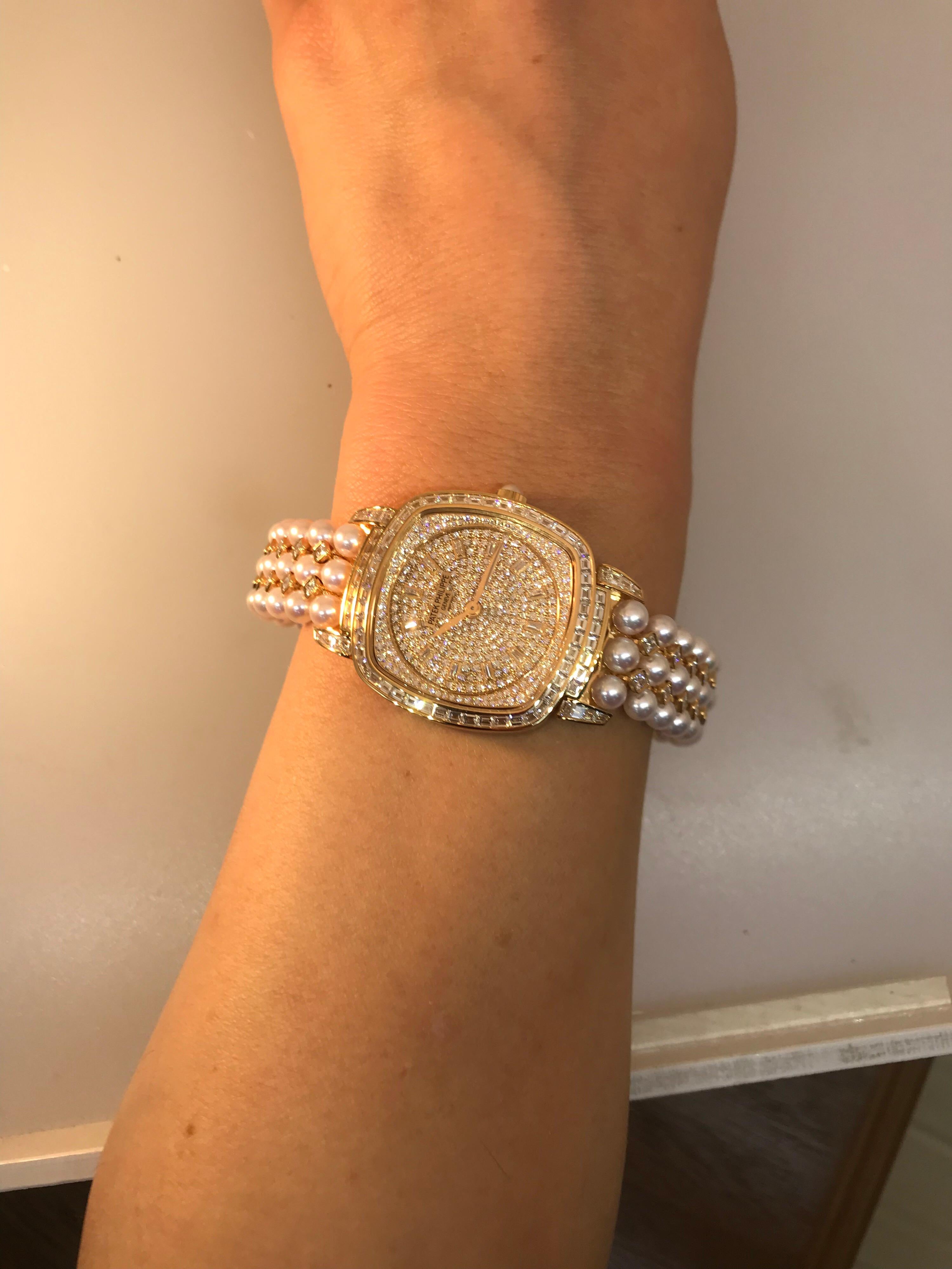 Patek Philippe Gondolo Rose Gold Diamond Pearl Bracelet Ladies Watch 7042/100R 5