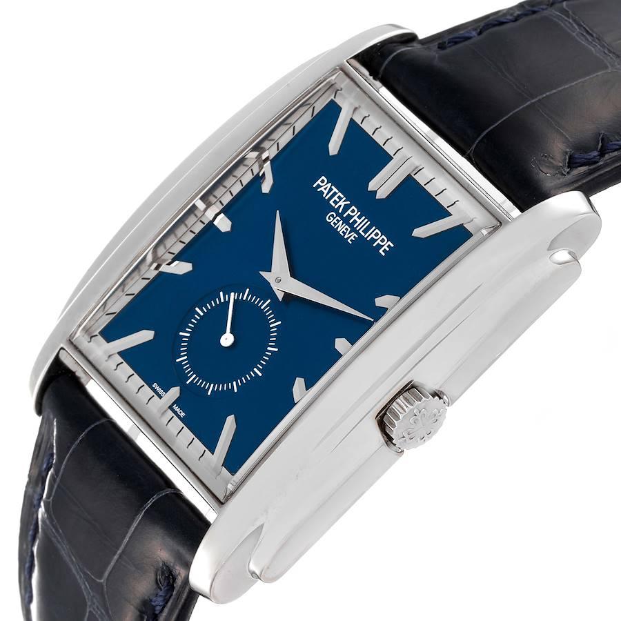 Men's Patek Philippe Gondolo Small Seconds White Gold Blue Dial Mens Watch 5124