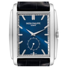 Patek Philippe Gondolo Herrenuhr, Zweite Sekunde, Weißgold, blaues Zifferblatt 5124