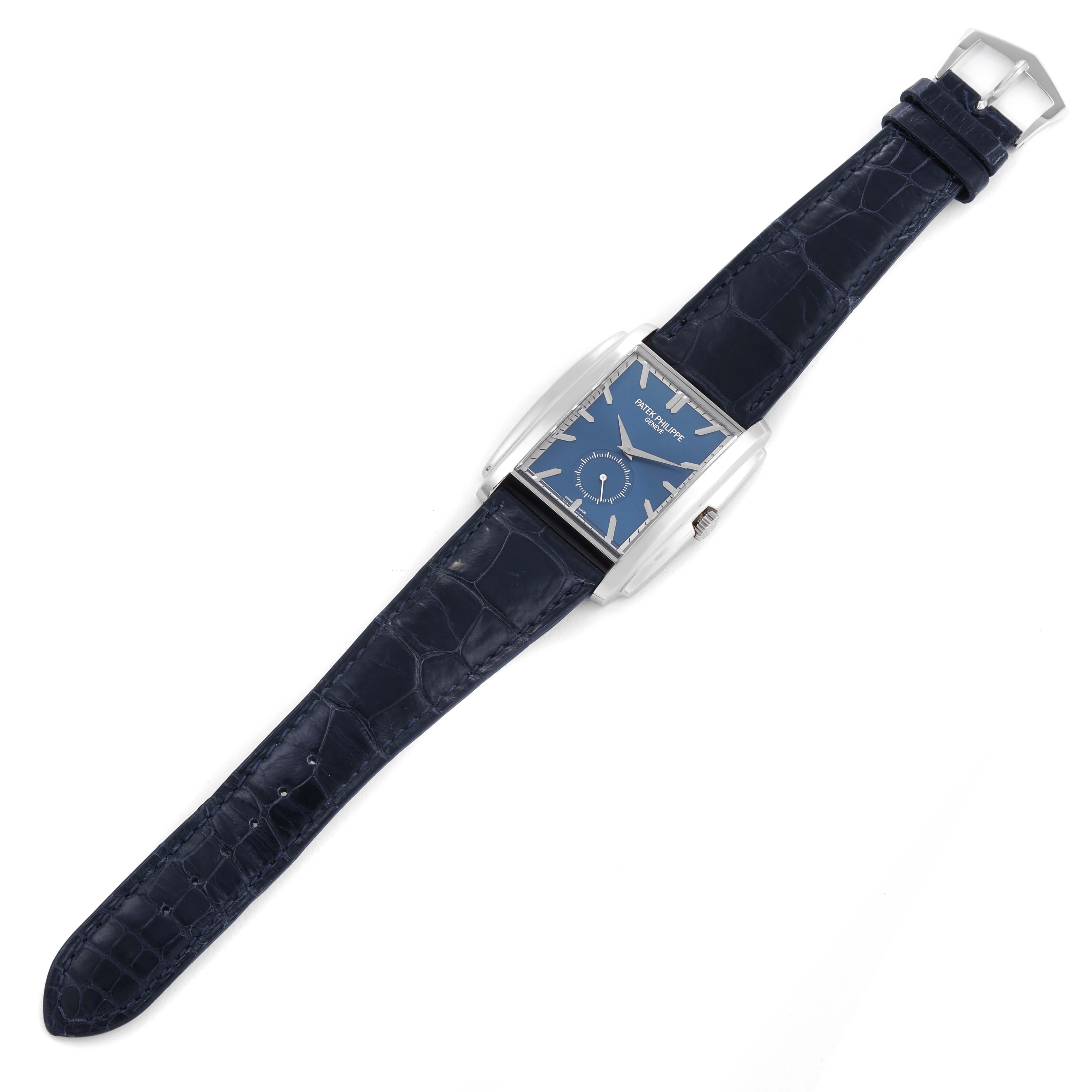 Patek Philippe Gondolo Small Seconds White Gold Blue Dial Mens Watch 5124 Papers 3