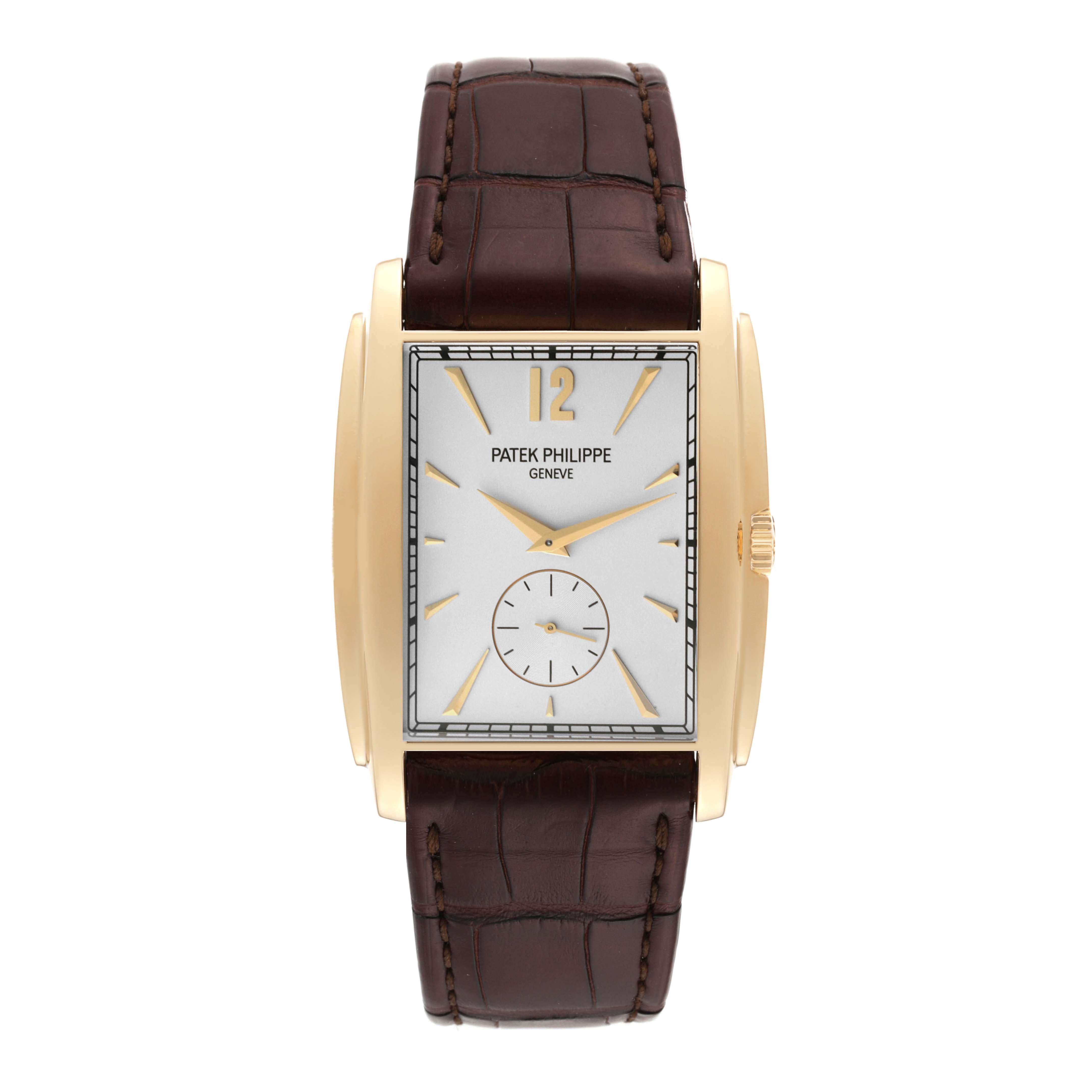 Men's Patek Philippe Gondolo Small Seconds Yellow Gold Silver Dial Mens Watch 5124 For Sale