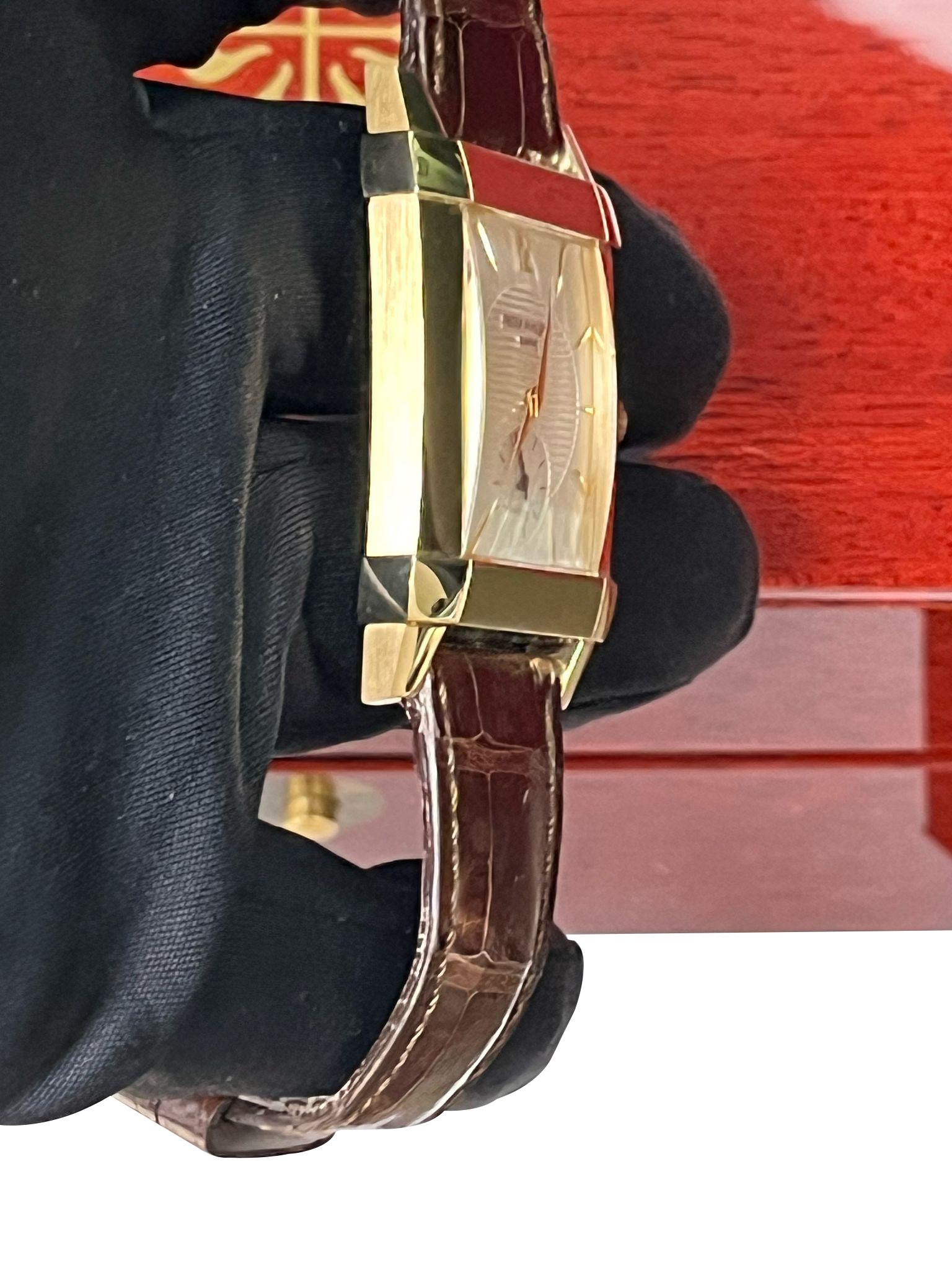 Patek Philippe Gondolo Tiffany Dial 18K Yellow Gold Leather Strap Watch 5111J 6