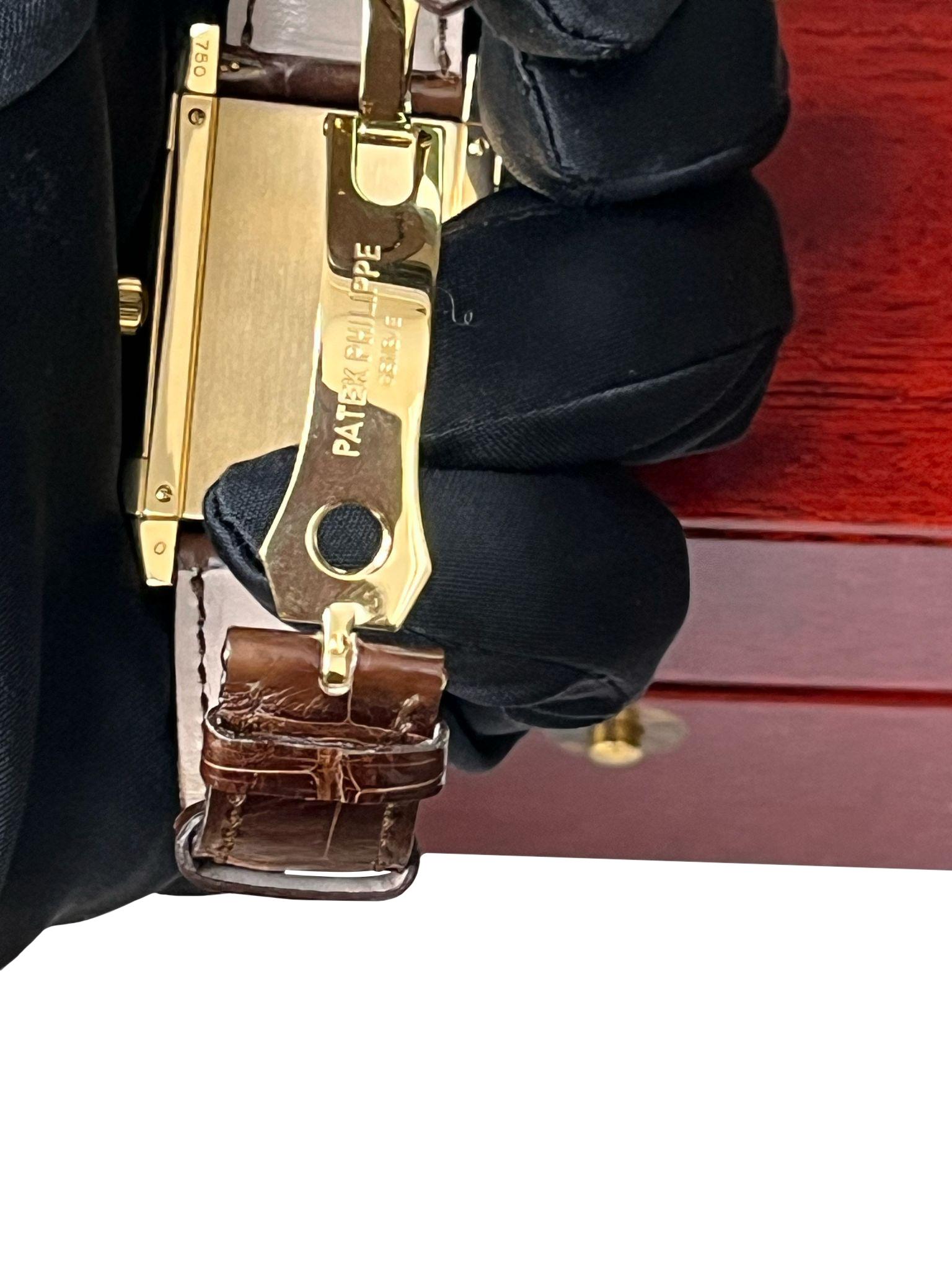 Patek Philippe Gondolo Tiffany Dial 18K Yellow Gold Leather Strap Watch 5111J 8