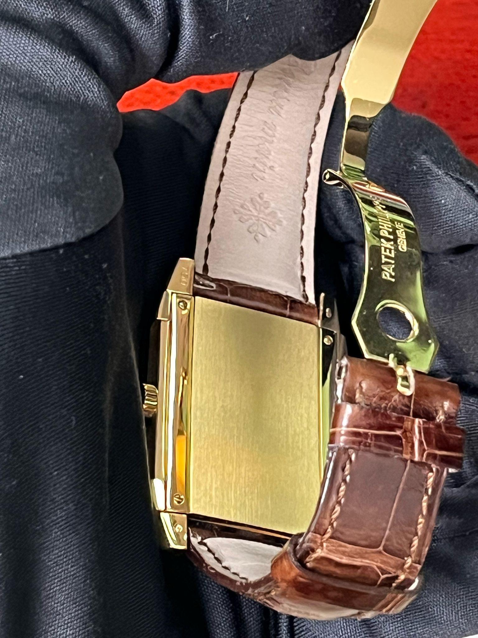 Patek Philippe Gondolo Tiffany Dial 18K Yellow Gold Leather Strap Watch 5111J 10