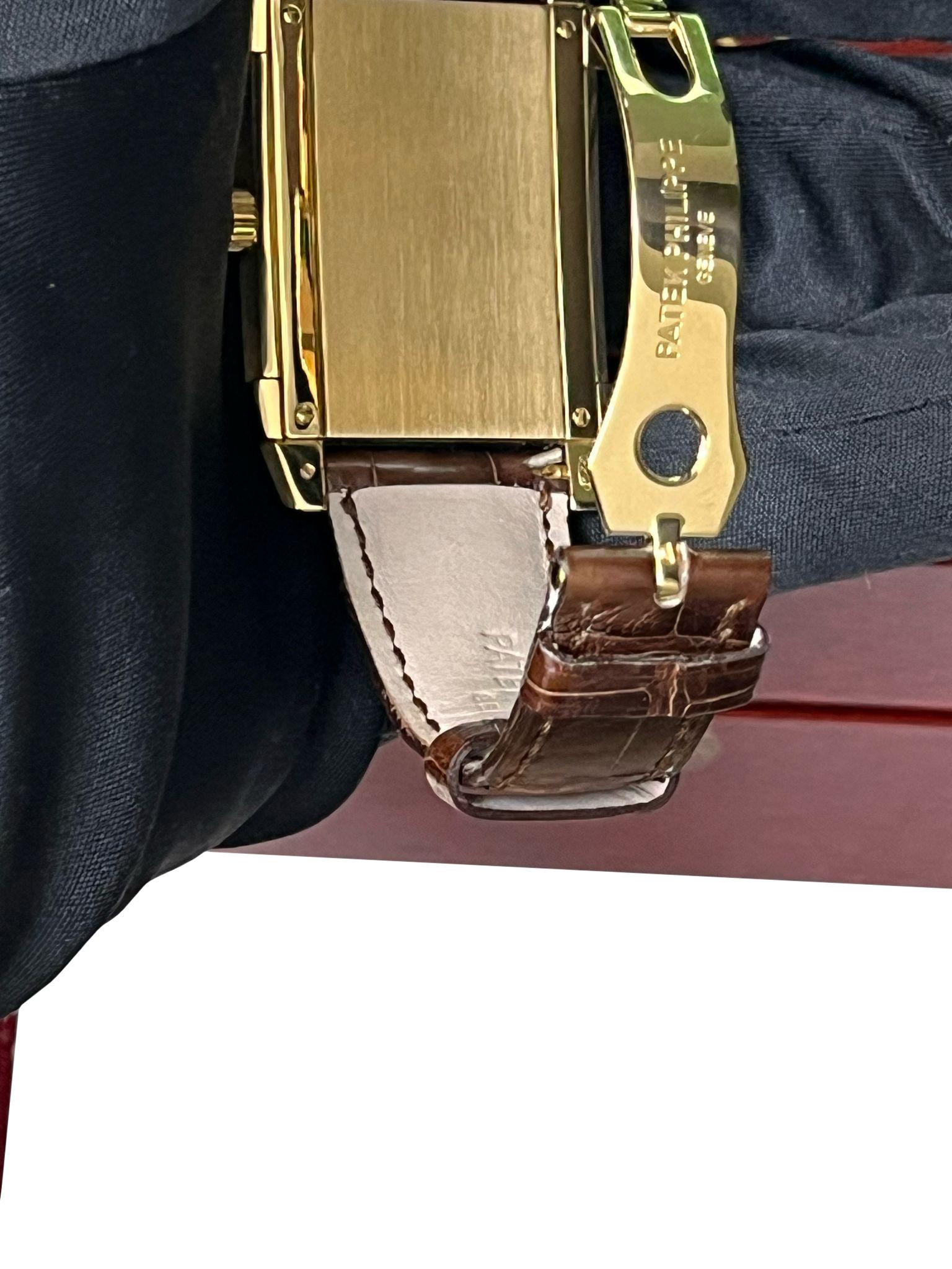 Patek Philippe Gondolo Tiffany Dial 18K Yellow Gold Leather Strap Watch 5111J 11