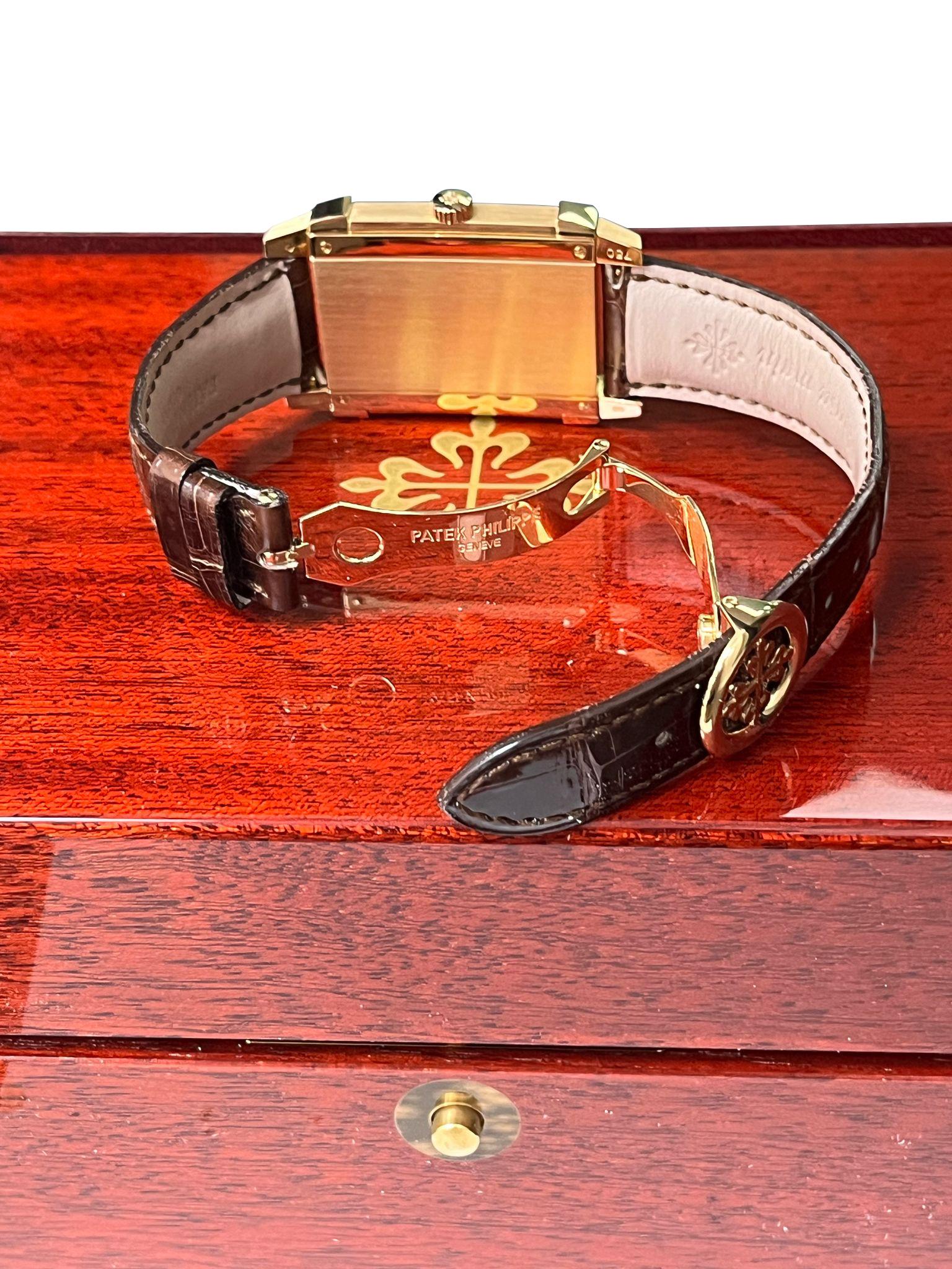 Patek Philippe Gondolo Tiffany Dial 18K Yellow Gold Leather Strap Watch 5111J 14