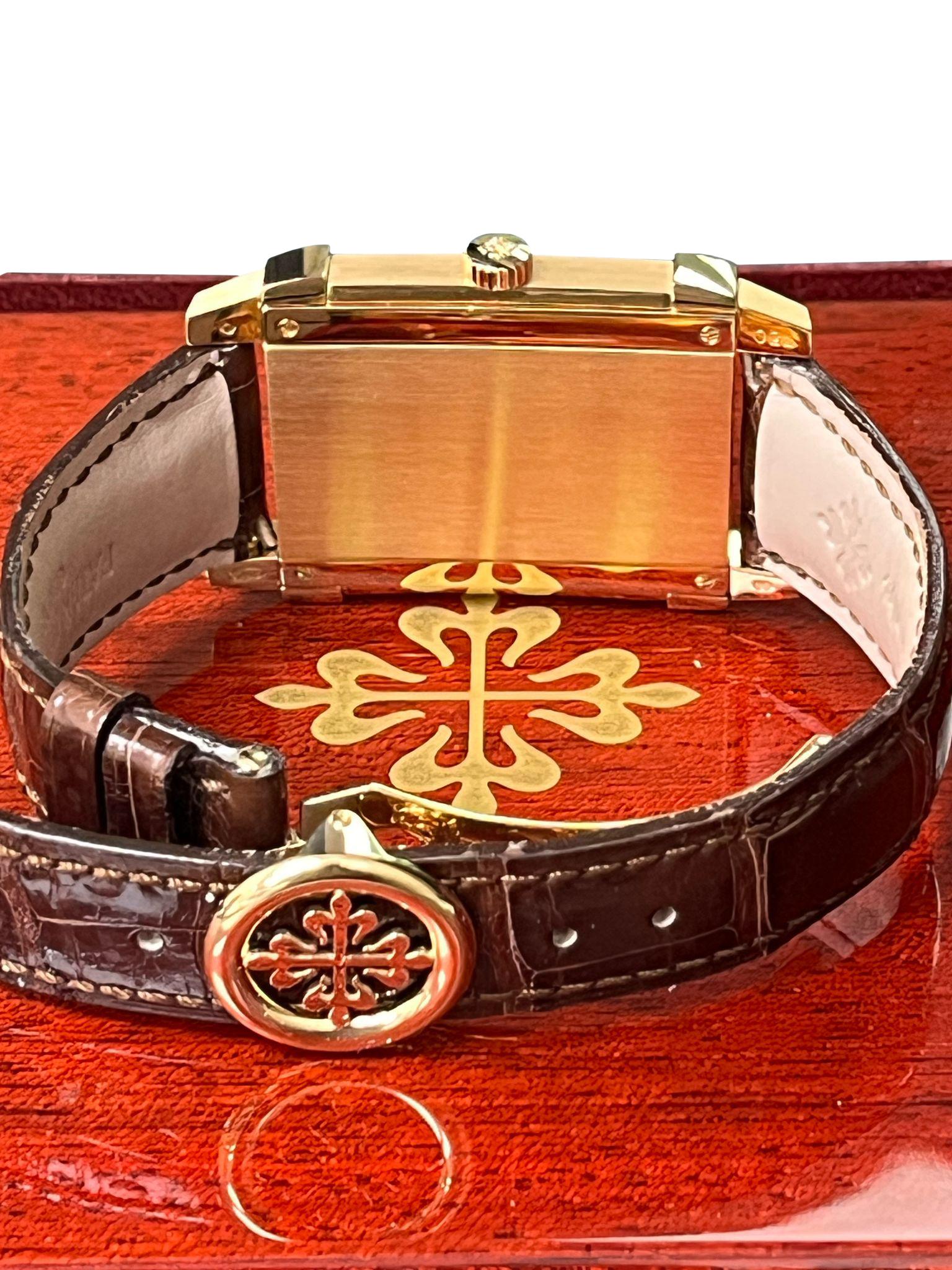 Patek Philippe Gondolo Tiffany Dial 18K Yellow Gold Leather Strap Watch 5111J 15