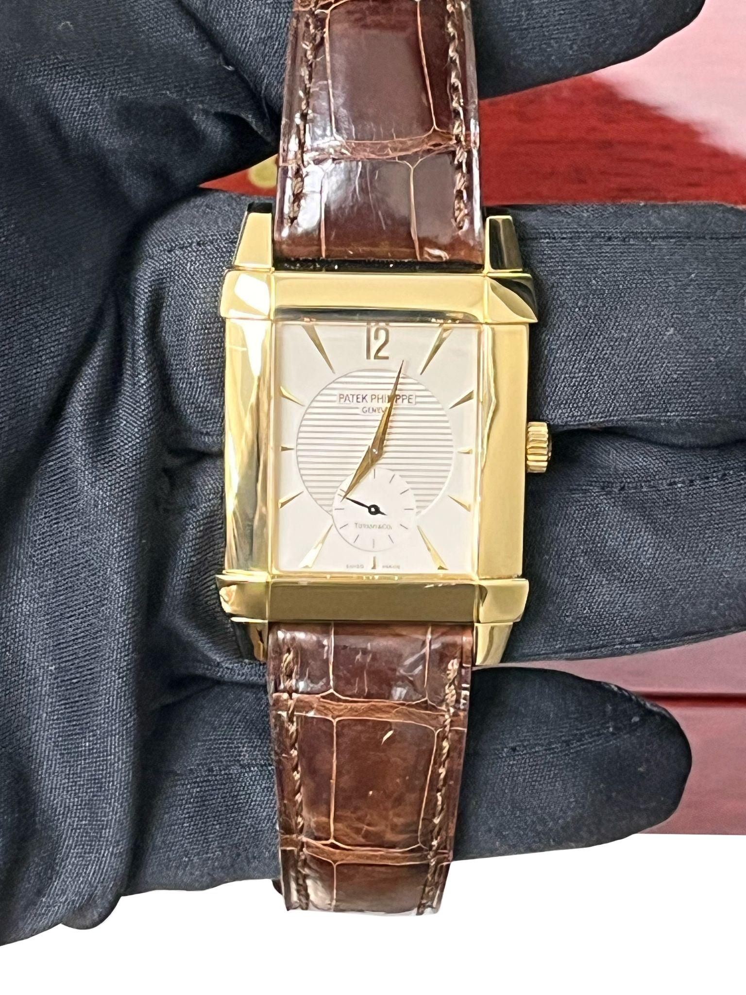 Patek Philippe Gondolo Tiffany Dial 18K Yellow Gold Leather Strap Watch 5111J 2
