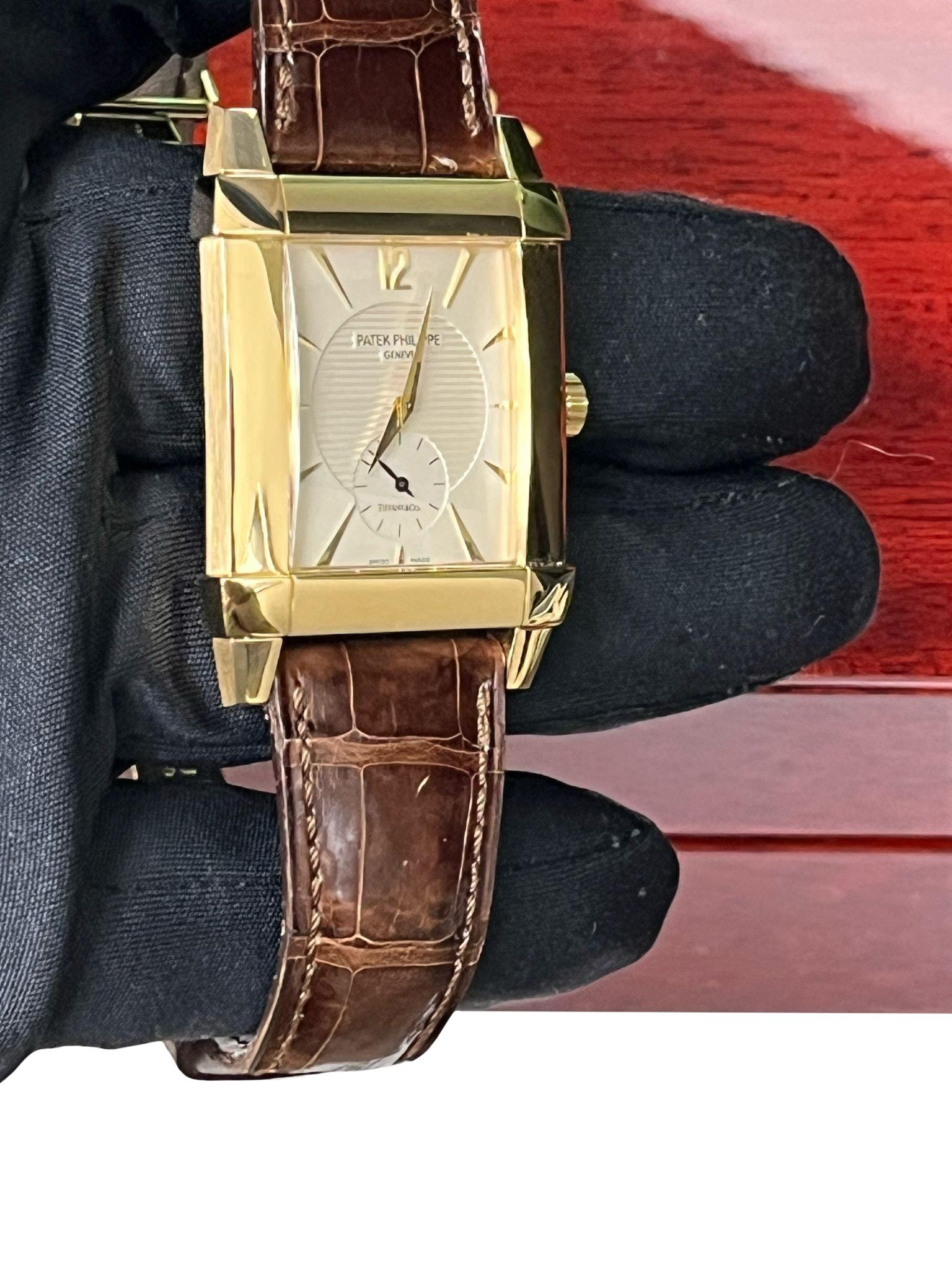 Patek Philippe Gondolo Tiffany Dial 18K Yellow Gold Leather Strap Watch 5111J 3