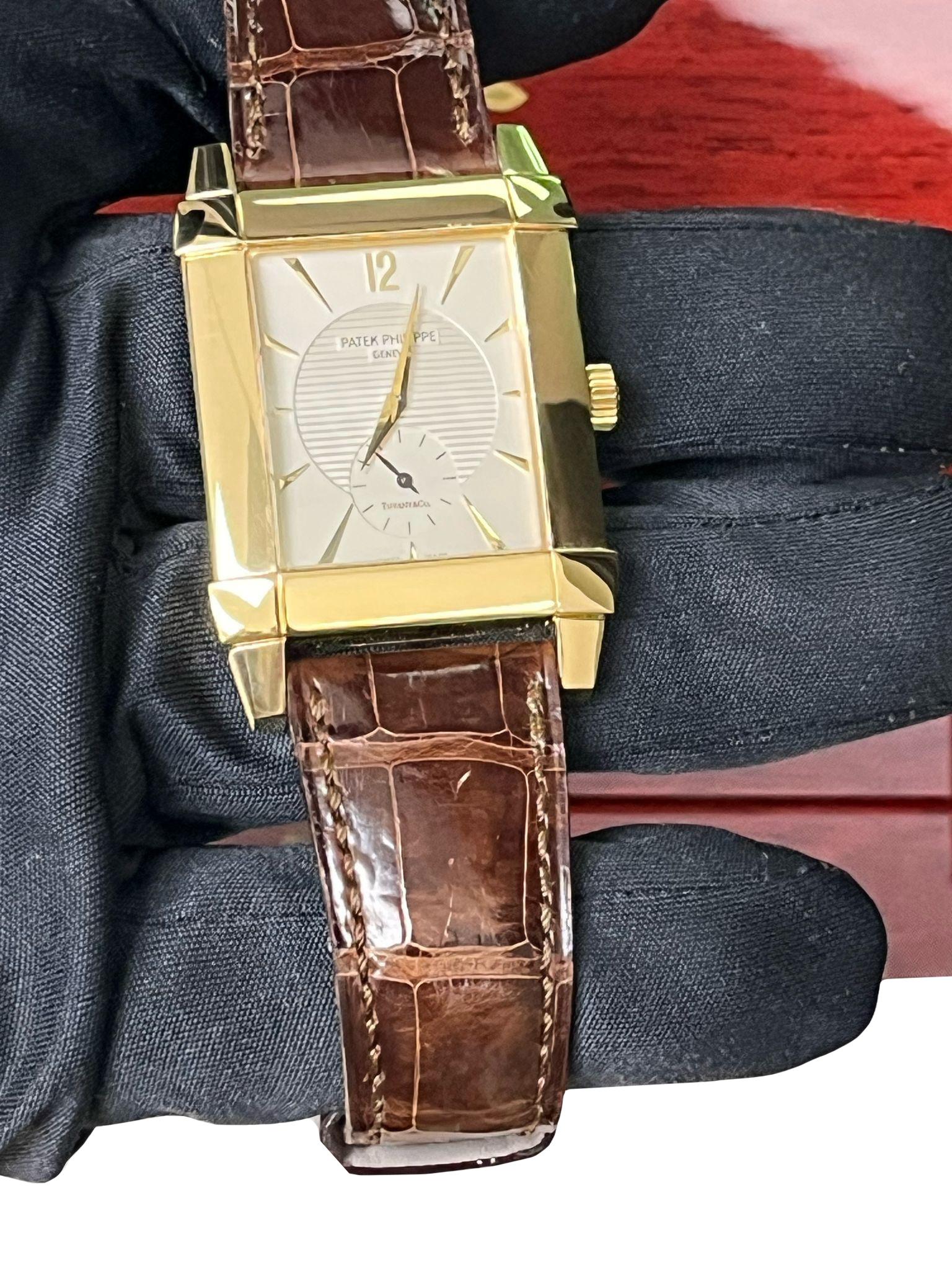 Patek Philippe Gondolo Tiffany Dial 18K Yellow Gold Leather Strap Watch 5111J 4