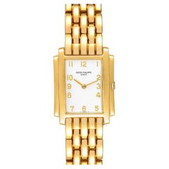 Damenuhr mit weißem Gondolo-Zifferblatt aus Gelbgold von Patek Philippe, 4824 Papiere