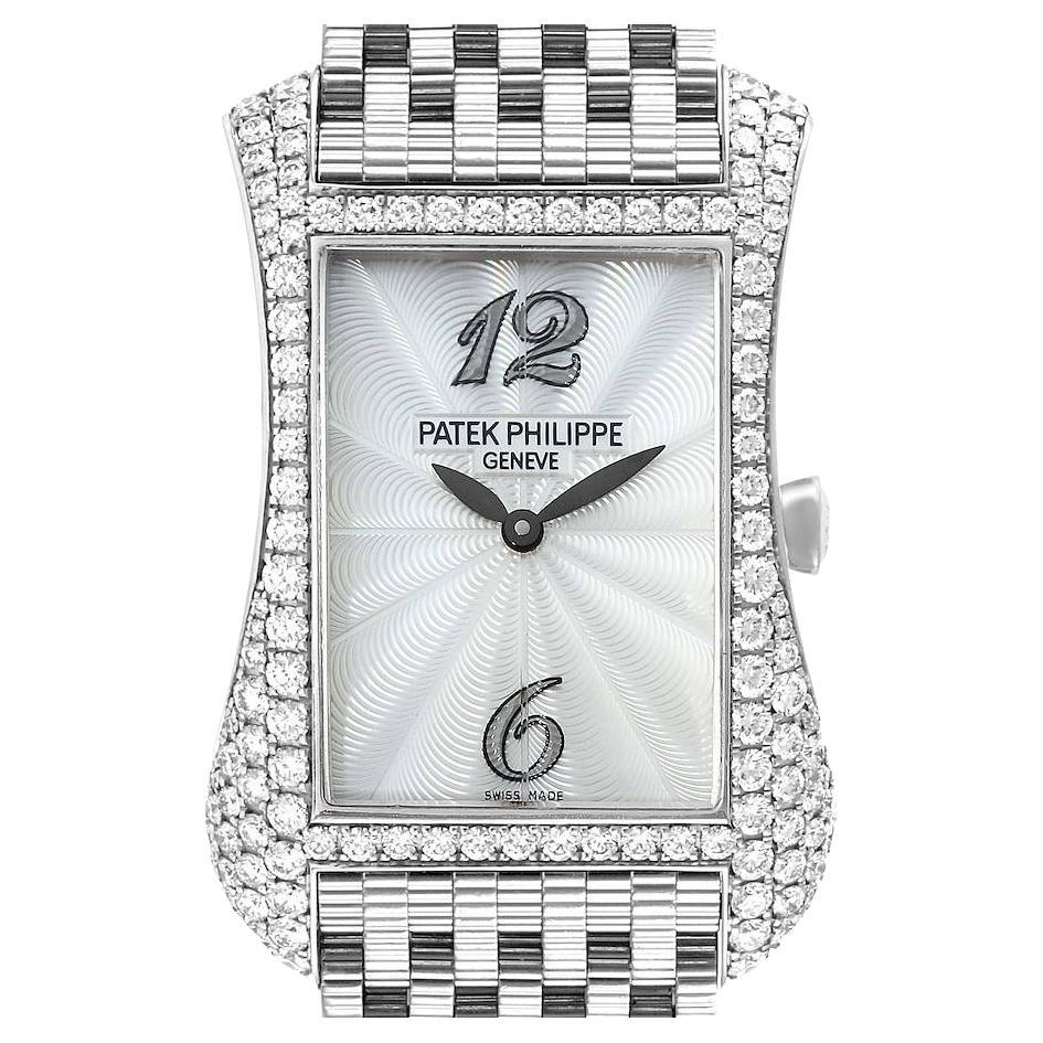 Patek Philippe Gondolo White Gold Mother of Pearl Diamond Ladies Watch 4972