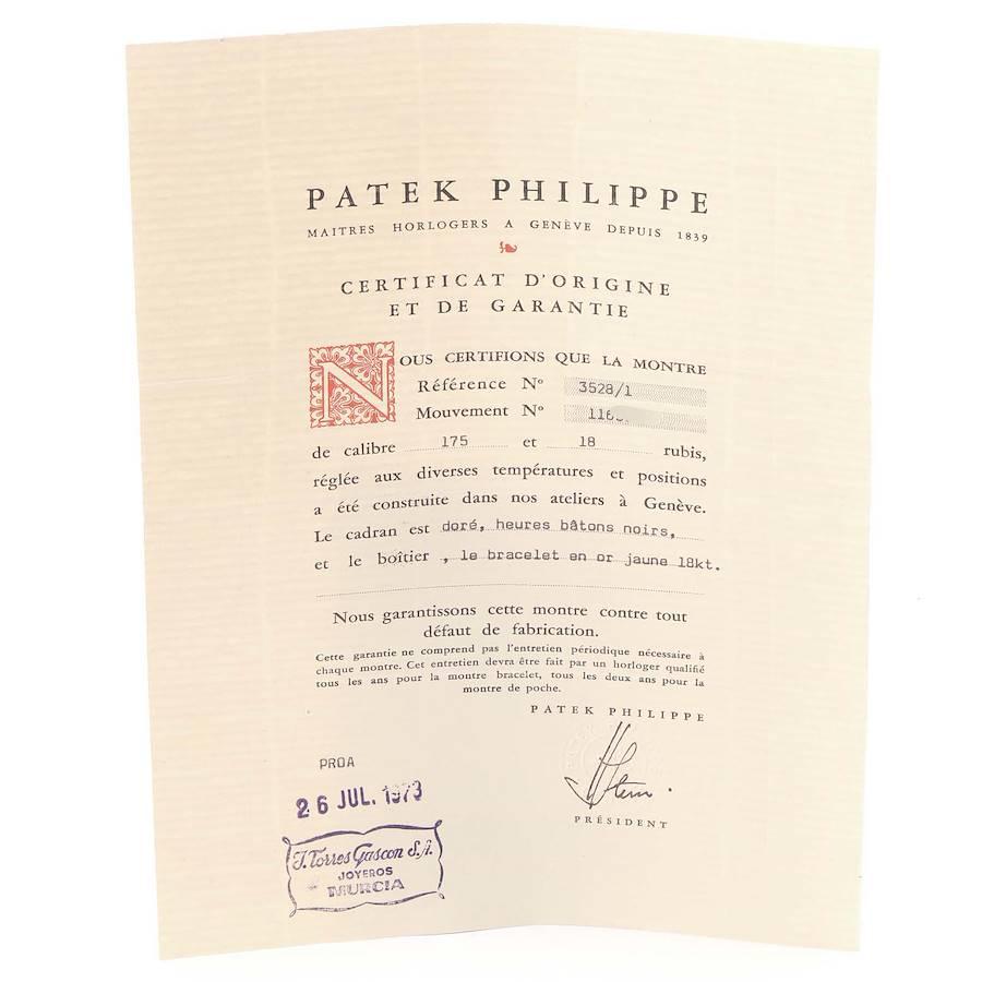 Patek Philippe Gondolo Yellow Gold Champagne Dial Vintage Mens Watch 3528 3