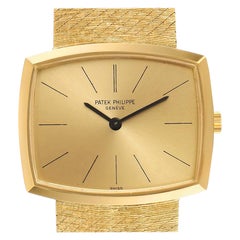 Patek Philippe Gondolo Yellow Gold Champagne Dial Vintage Mens Watch 3528