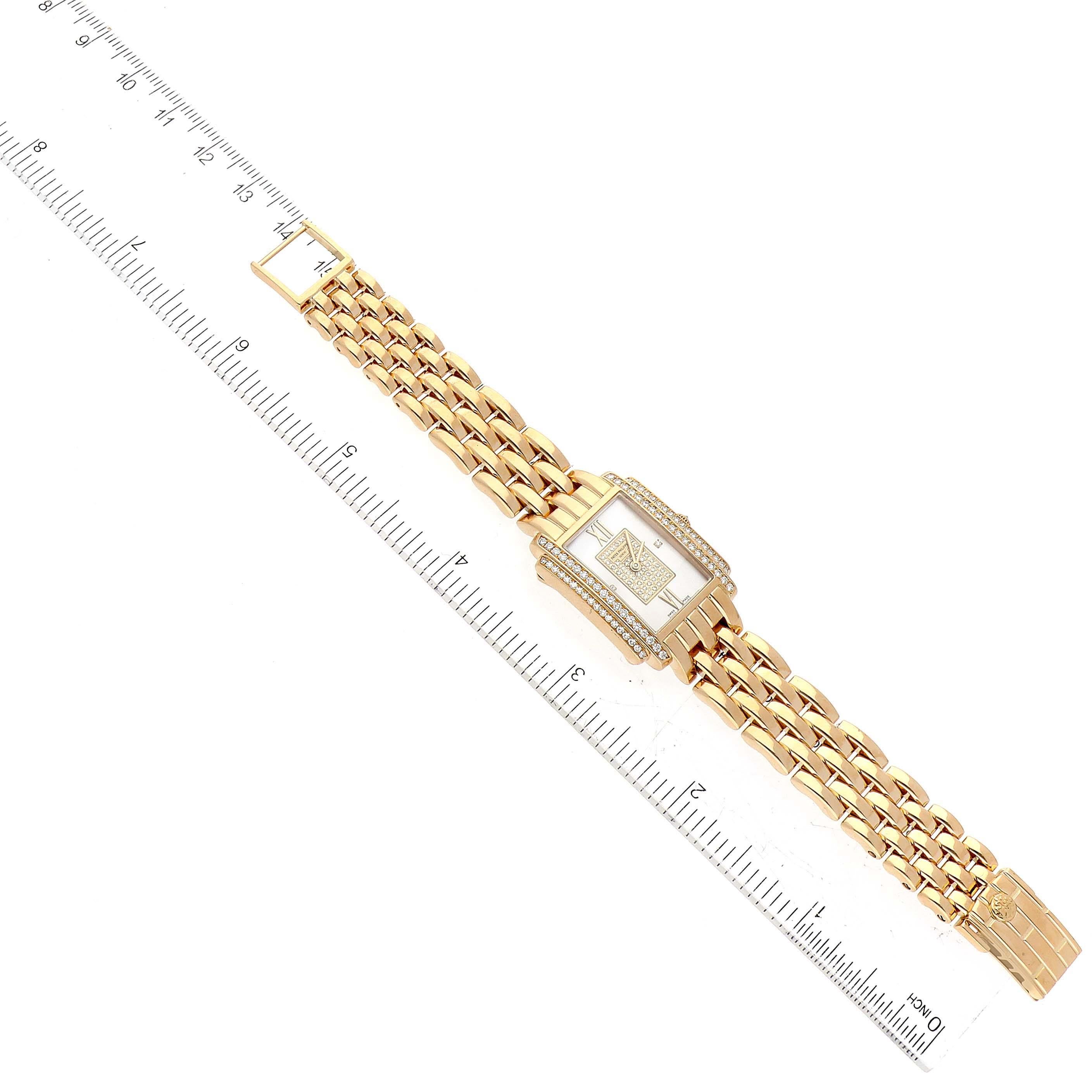 Patek Philippe Gondolo Yellow Gold Mother Of Pearl Diamond Dial Ladies Watch For Sale 7