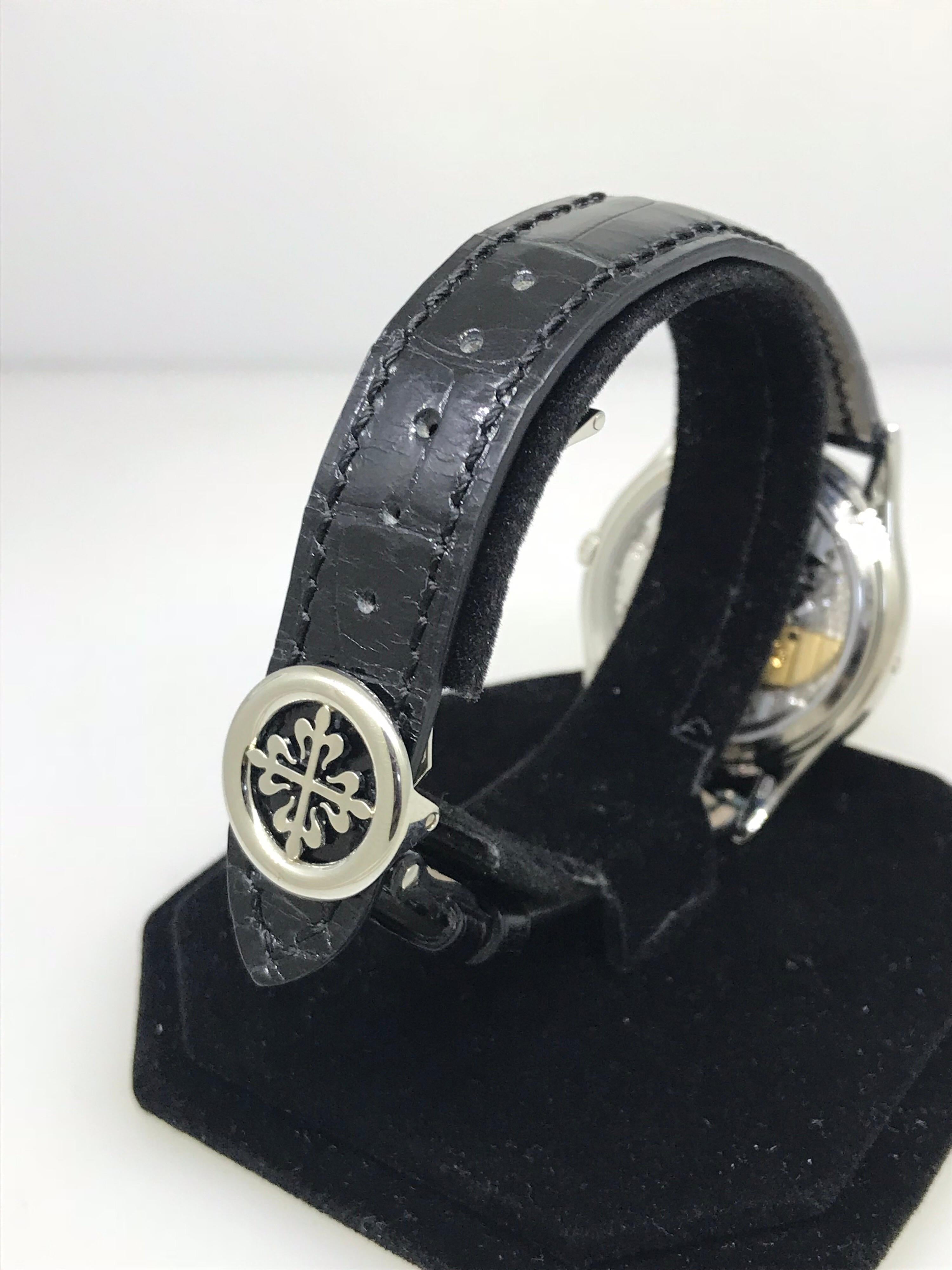 Men's Patek Philippe Grand Complications Perpetual Black Diamond Dial Watch 5140P-013 For Sale
