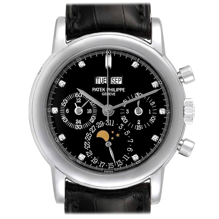 Patek Philippe Grand Complications Perpetual Calendar Platinum Watch 3970EP For Sale