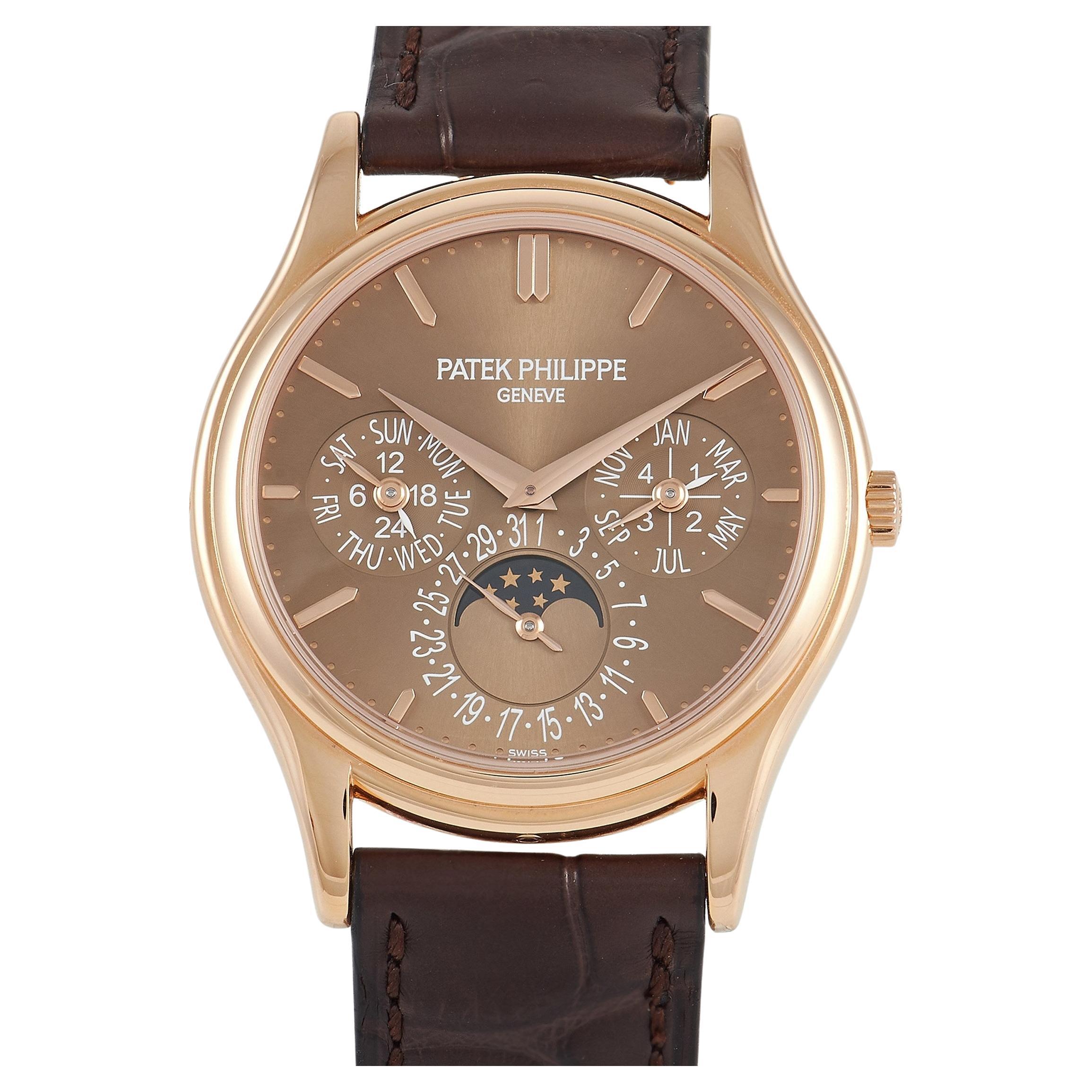 Patek Philippe Gold Perpetual Calendar Moonphase Automatic Wristwatch