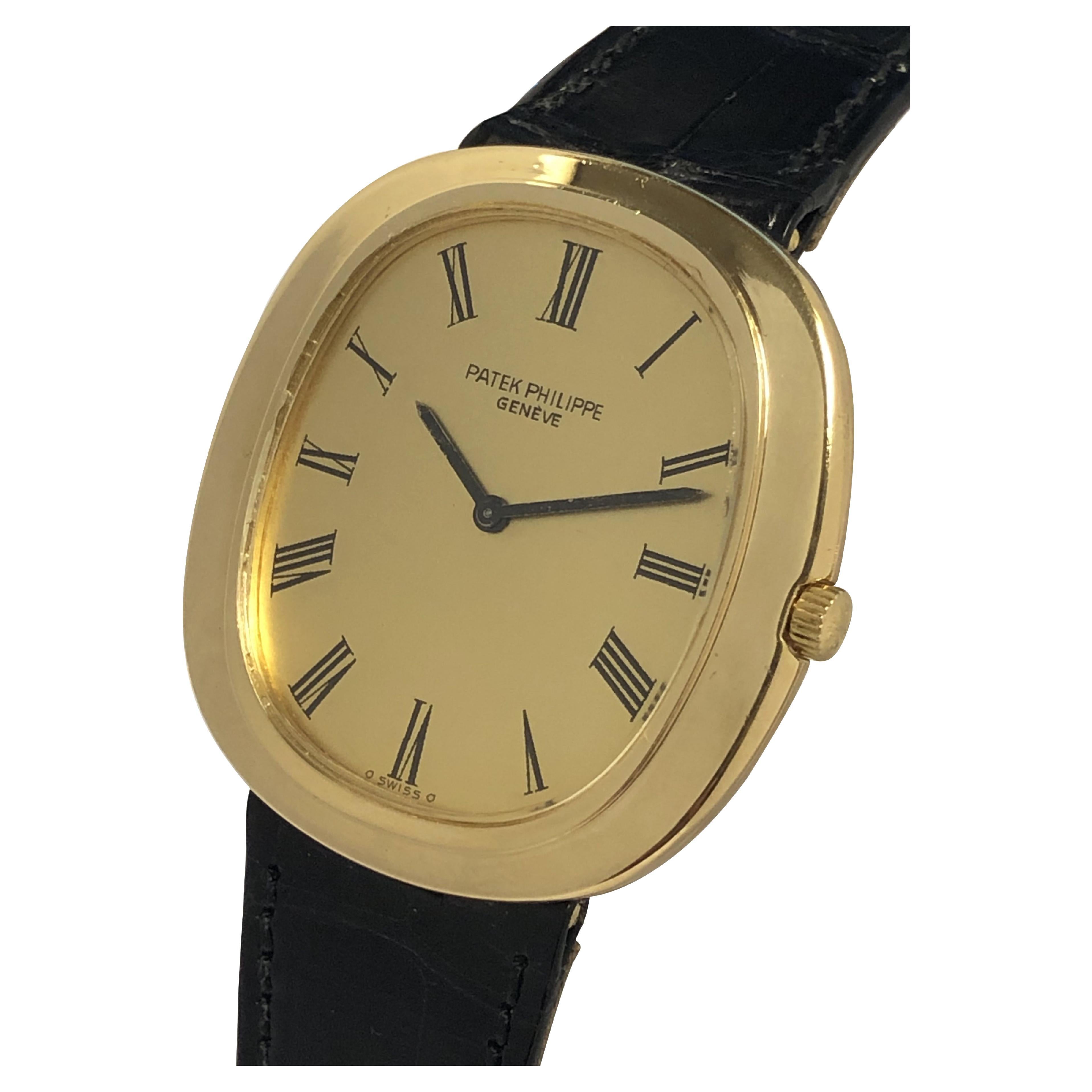 Reloj de pulsera automático Patek Philippe "Grand Ellipse" grande de oro amarillo