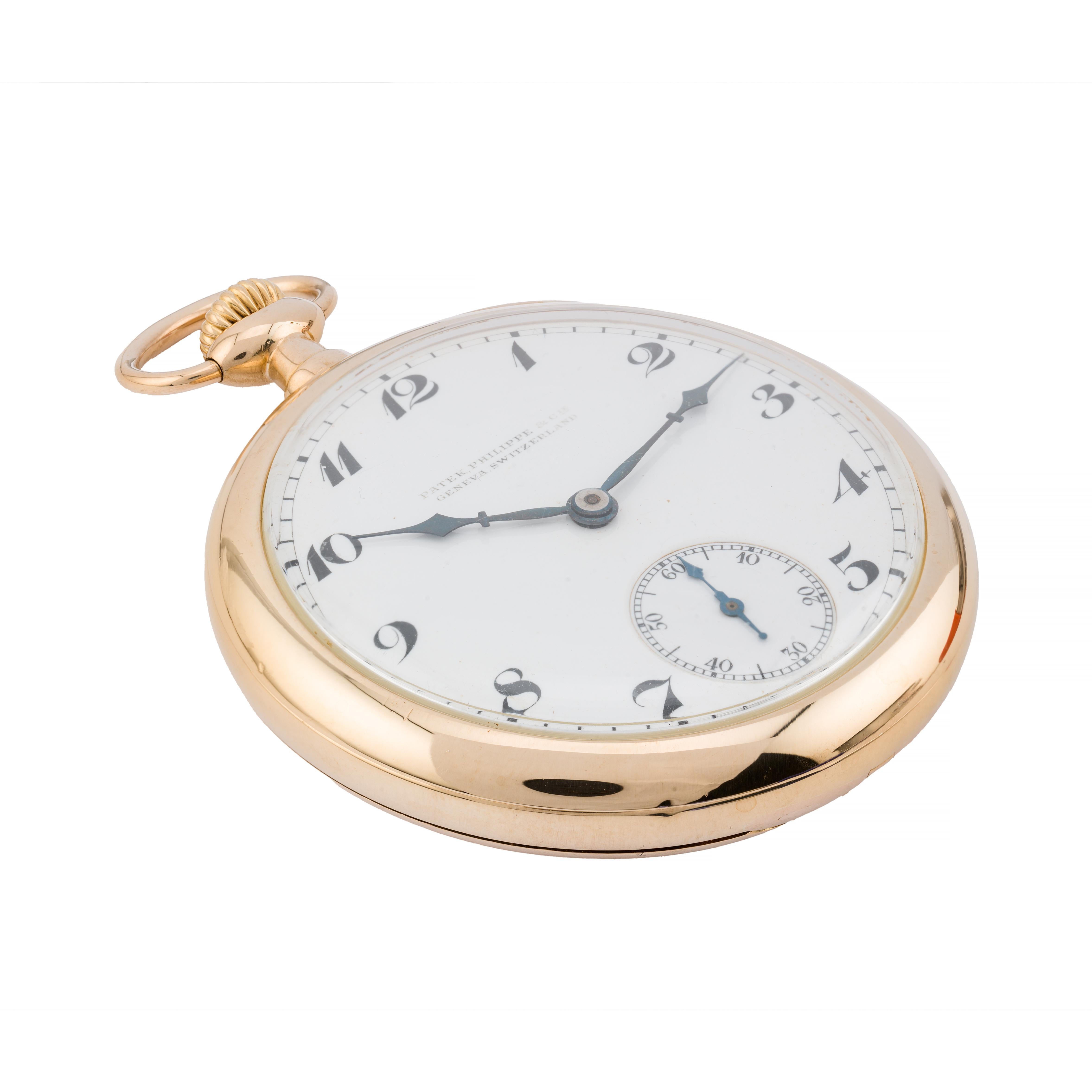 Empire Patek Philippe High Grade 20 Jewel 18 Karat Gold Mens Pocket Watch