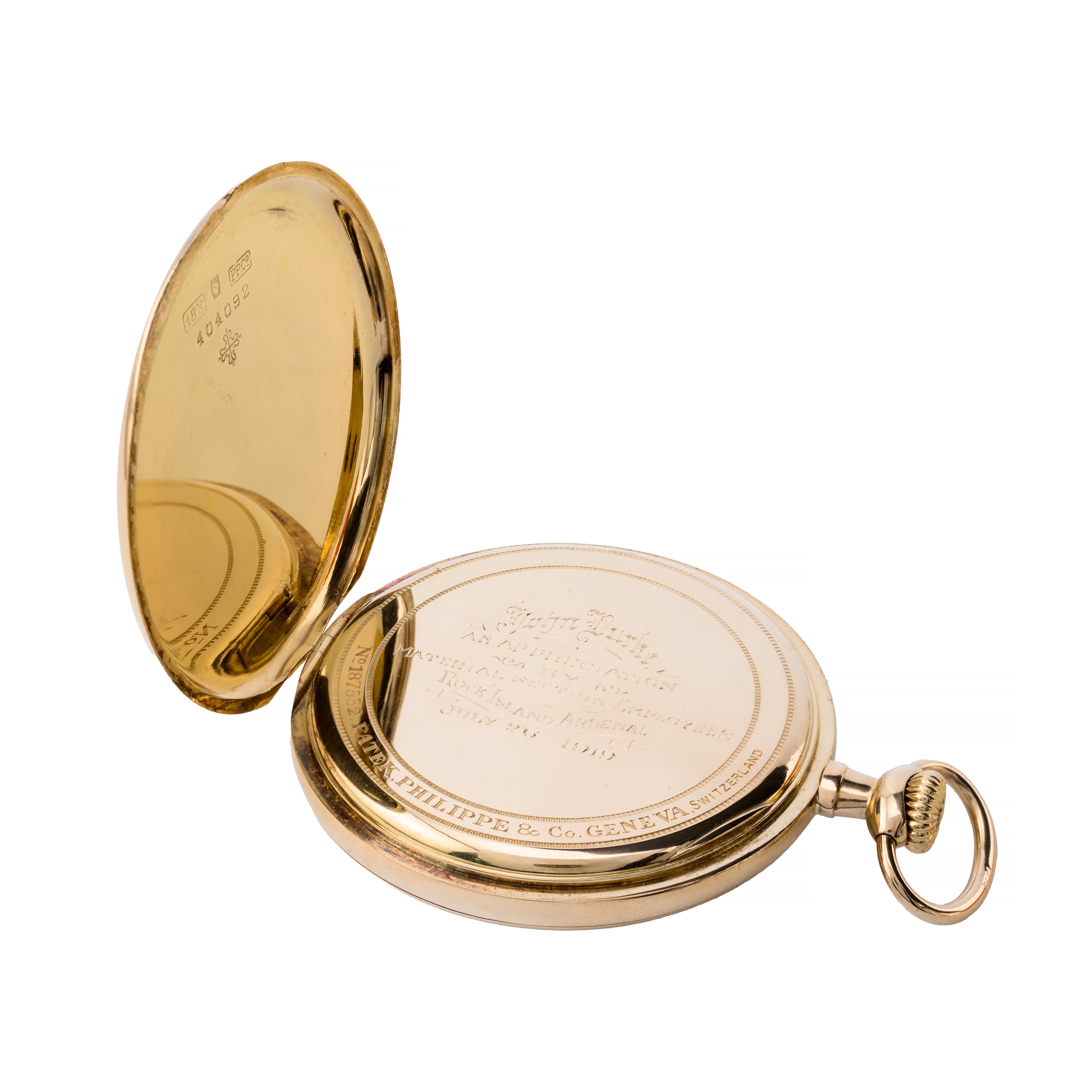 Patek Philippe High Grade 20 Jewel 18 Karat Gold Mens Pocket Watch 2