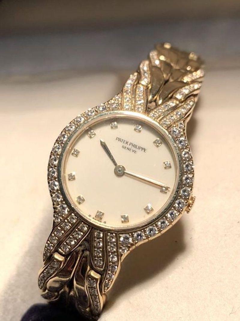 Patek Philippe La Flamme 18 Karat Yellow Gold Diamond Ladies Watch 4816 In Excellent Condition For Sale In Viana do Castelo, PT