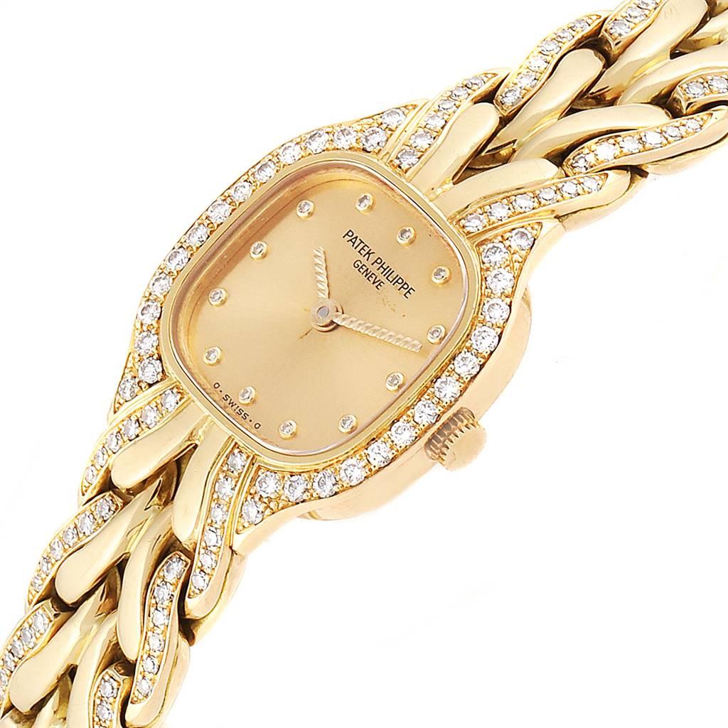 Women's Patek Philippe La Flamme 18 Karat Yellow Gold Diamond Ladies Watch 4715