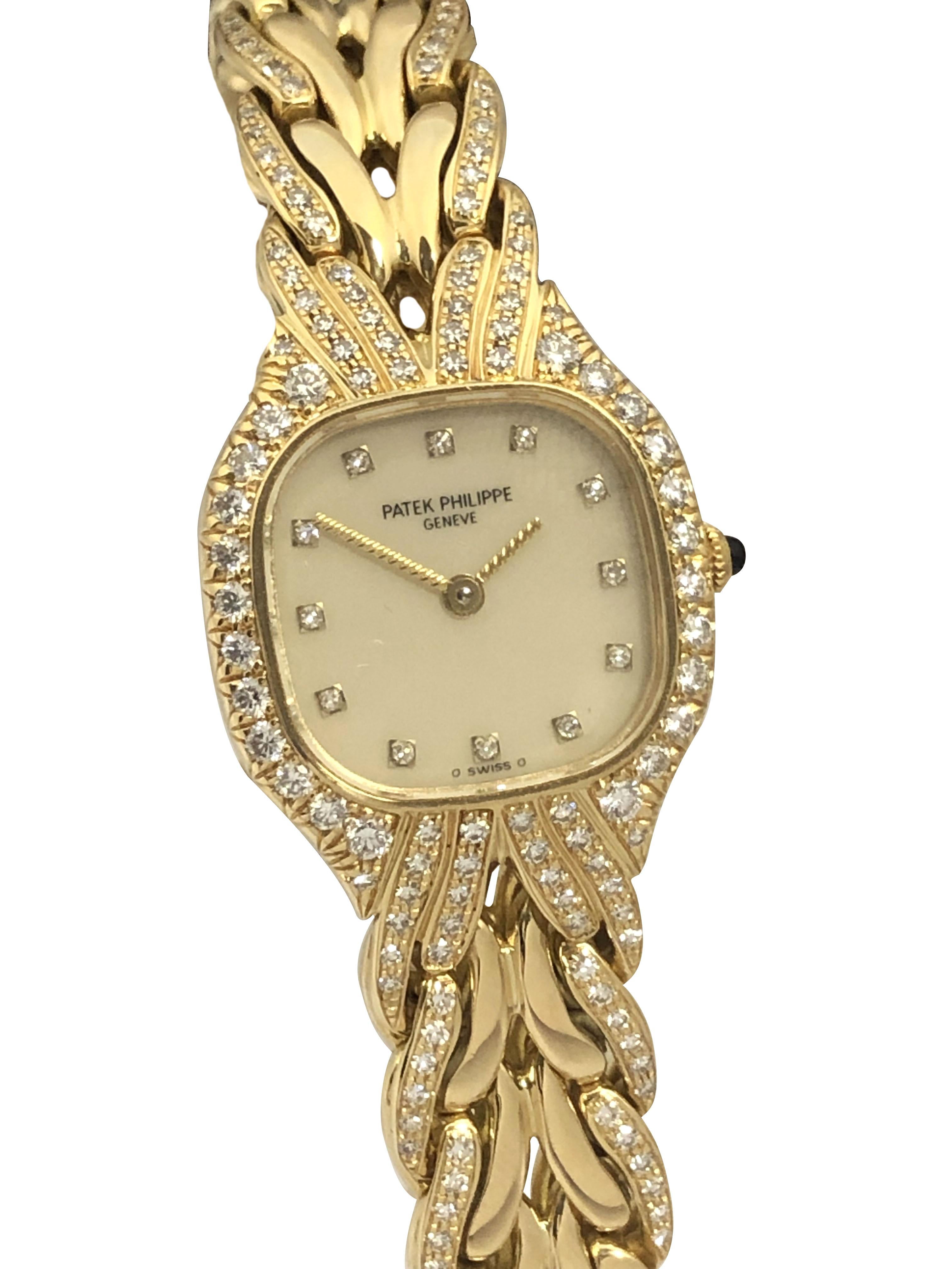Reloj de pulsera Patek Philippe La Flamme de oro y diamantes para señora en Excelente estado para la venta en Chicago, IL