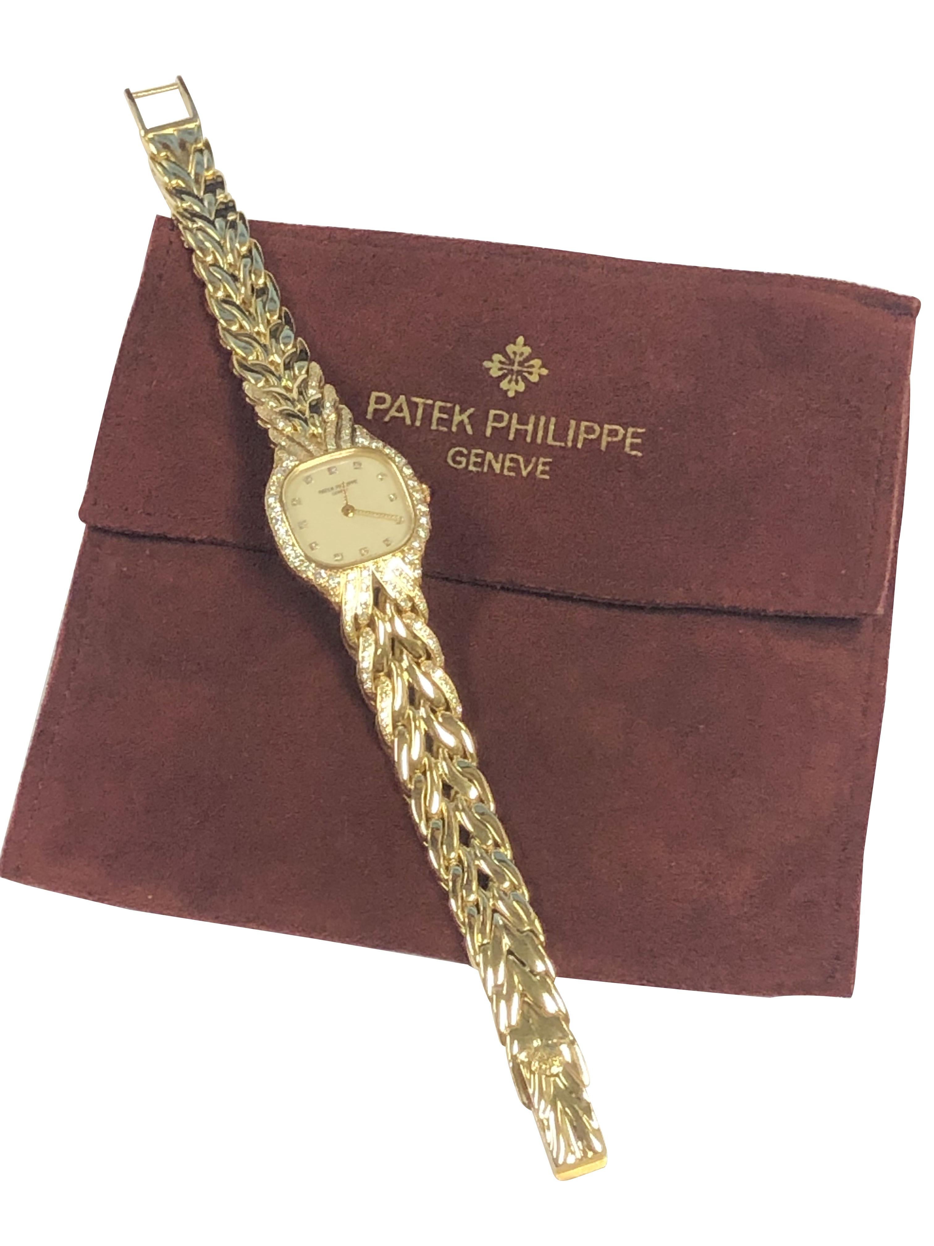 Reloj de pulsera Patek Philippe La Flamme de oro y diamantes para señora en venta 3