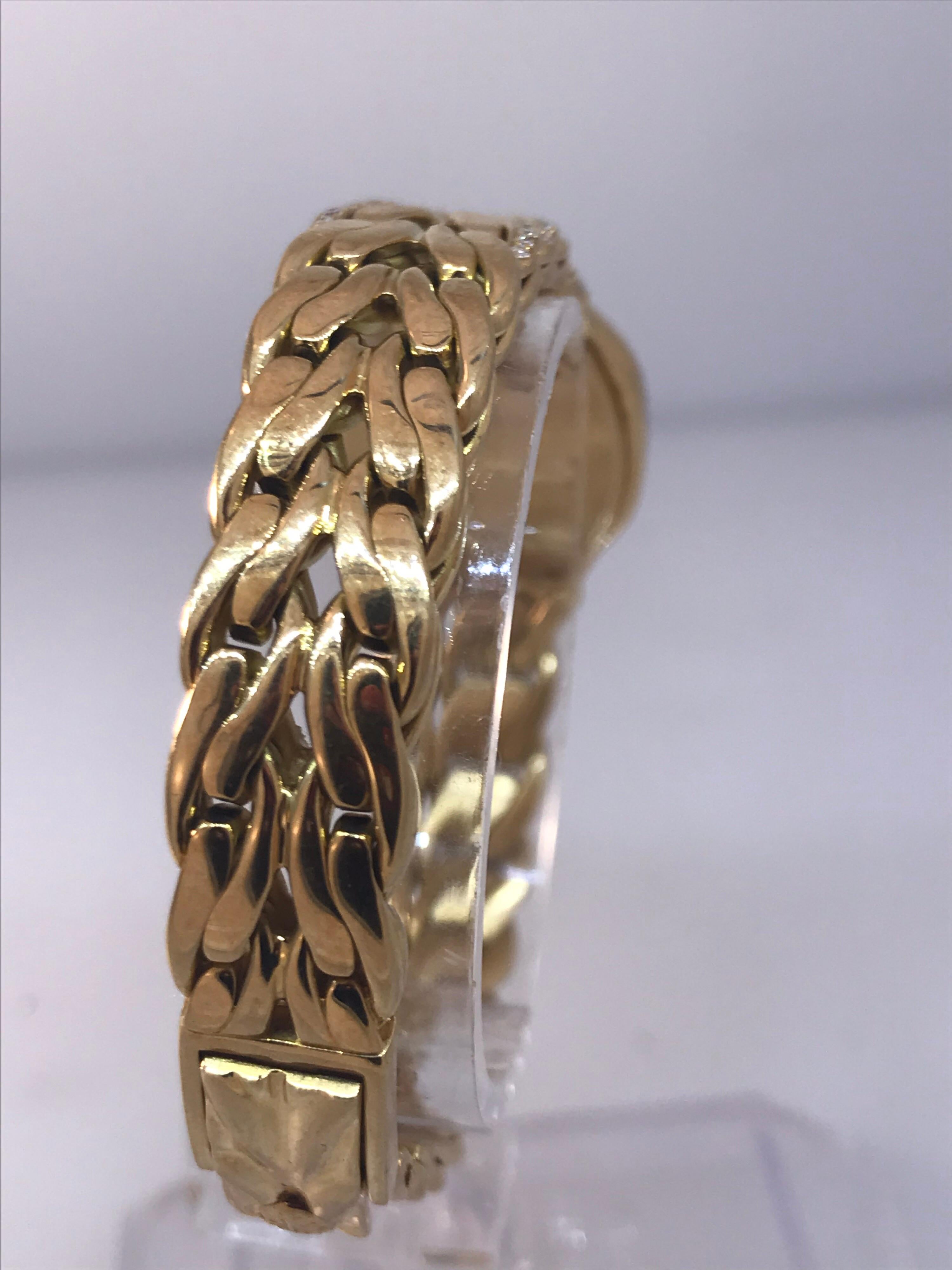Women's Patek Philippe La Flamme Yellow Gold Pave Diamond and Sapphire Ladies Watch 4808 For Sale