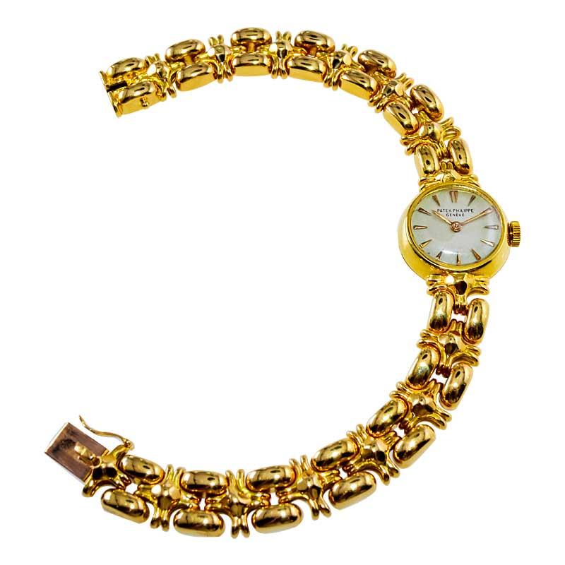 Patek Philippe Ladies 18 Karat, Yellow Gold Art Deco Bracelet Watch, circa 1940s 2