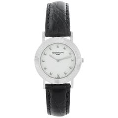 Patek Philippe Ladies Calatrava 18 Karat White Gold Watch 4919G