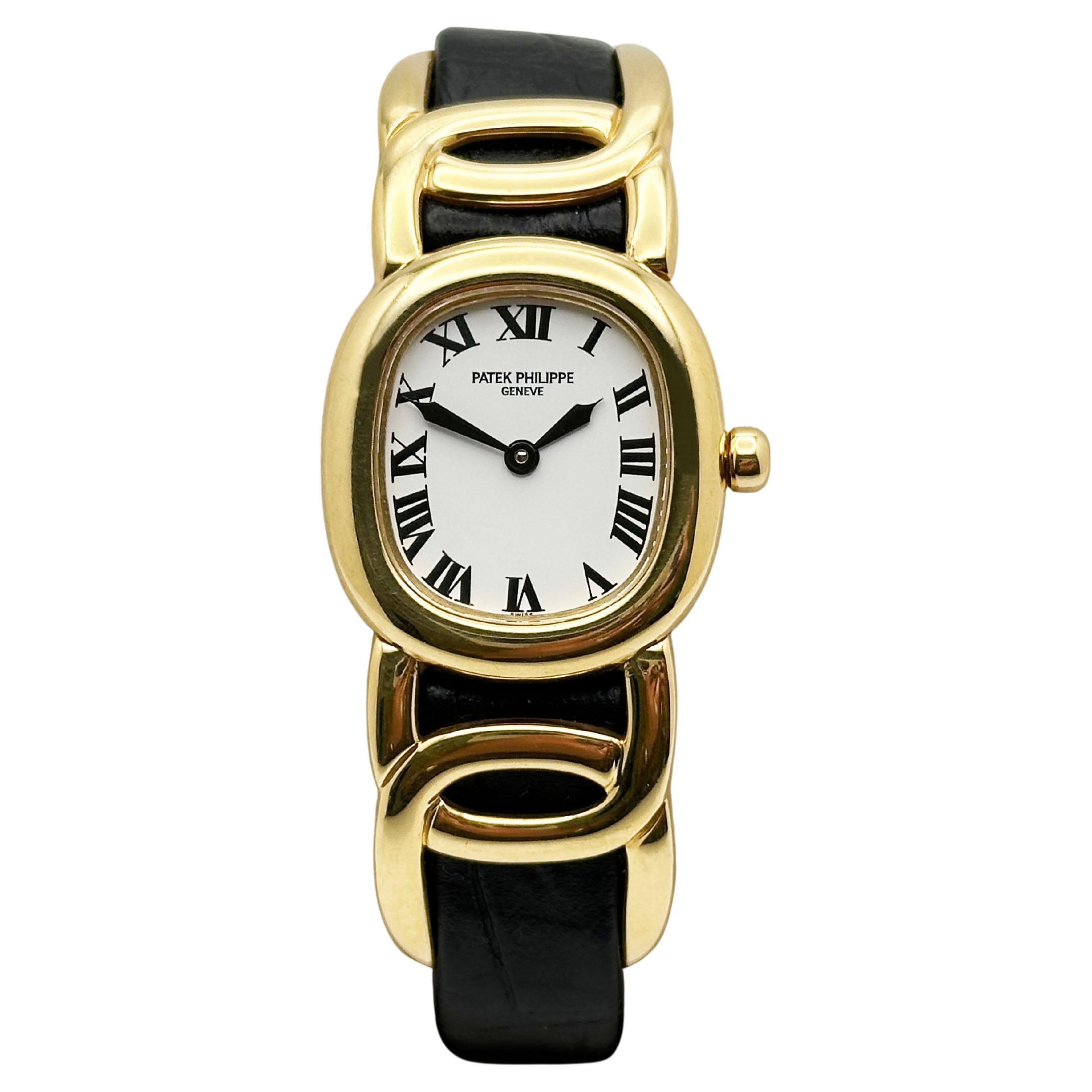 Patek Philippe Ladies Golden Ellipse 4830J 18K Yellow Gold Leather Strap